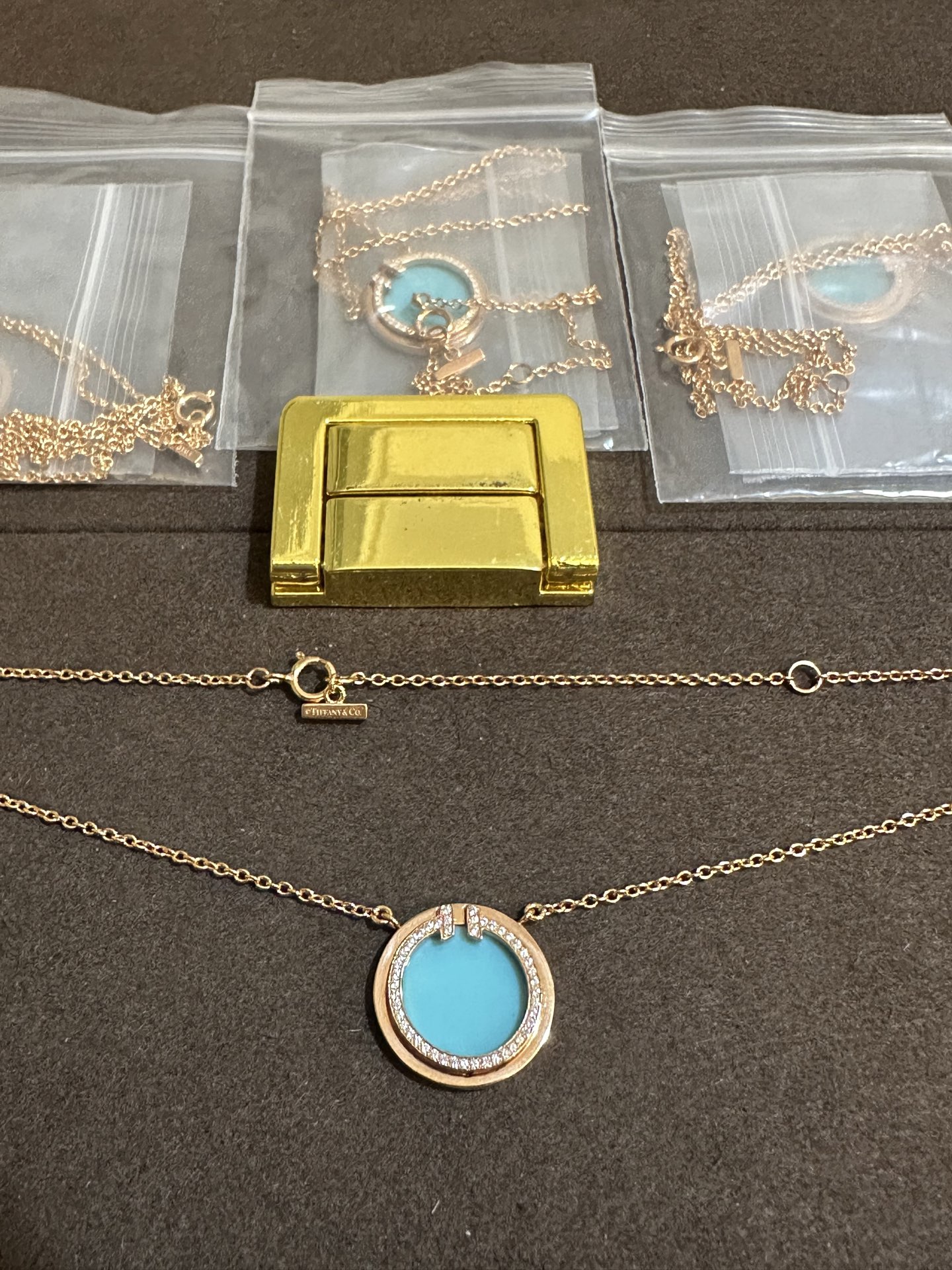 纯银顶级版蒂芙尼大号T形圆圈项链