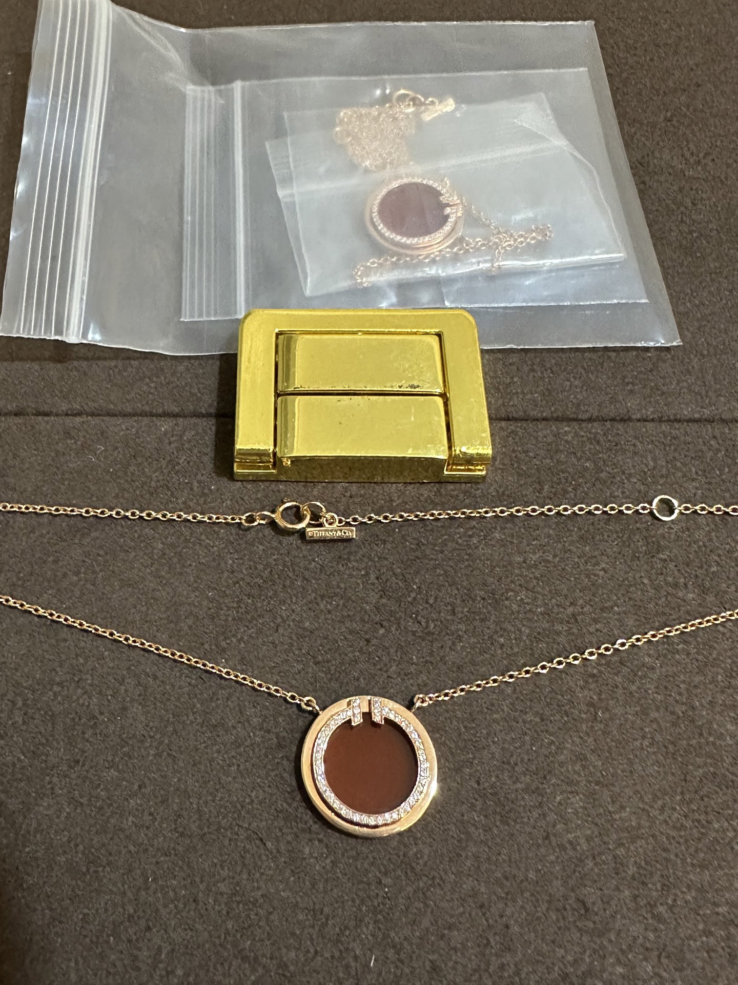 纯银顶级版蒂芙尼大号T形圆圈项链