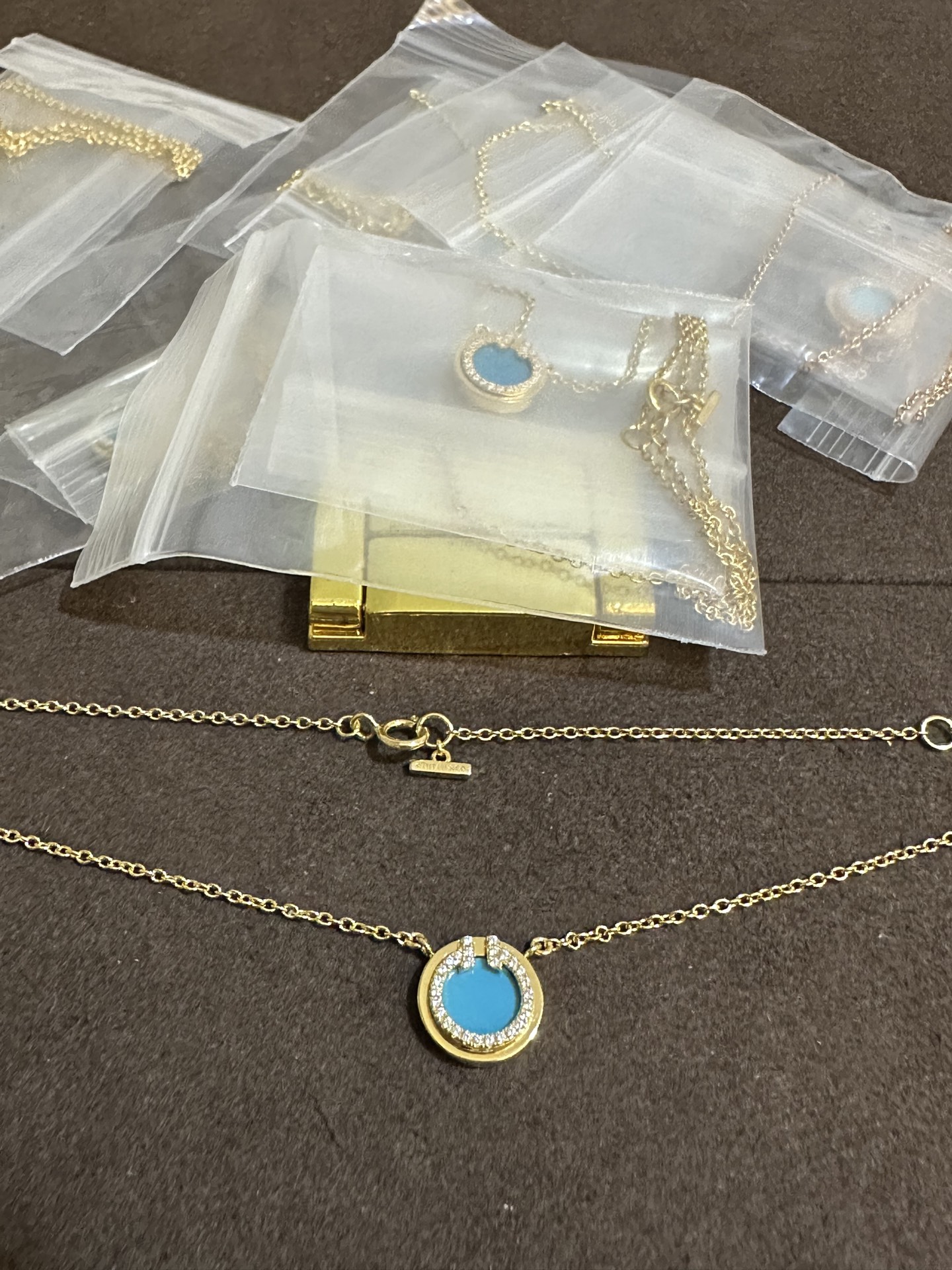 纯银顶级版蒂芙尼小号T形圆圈项链