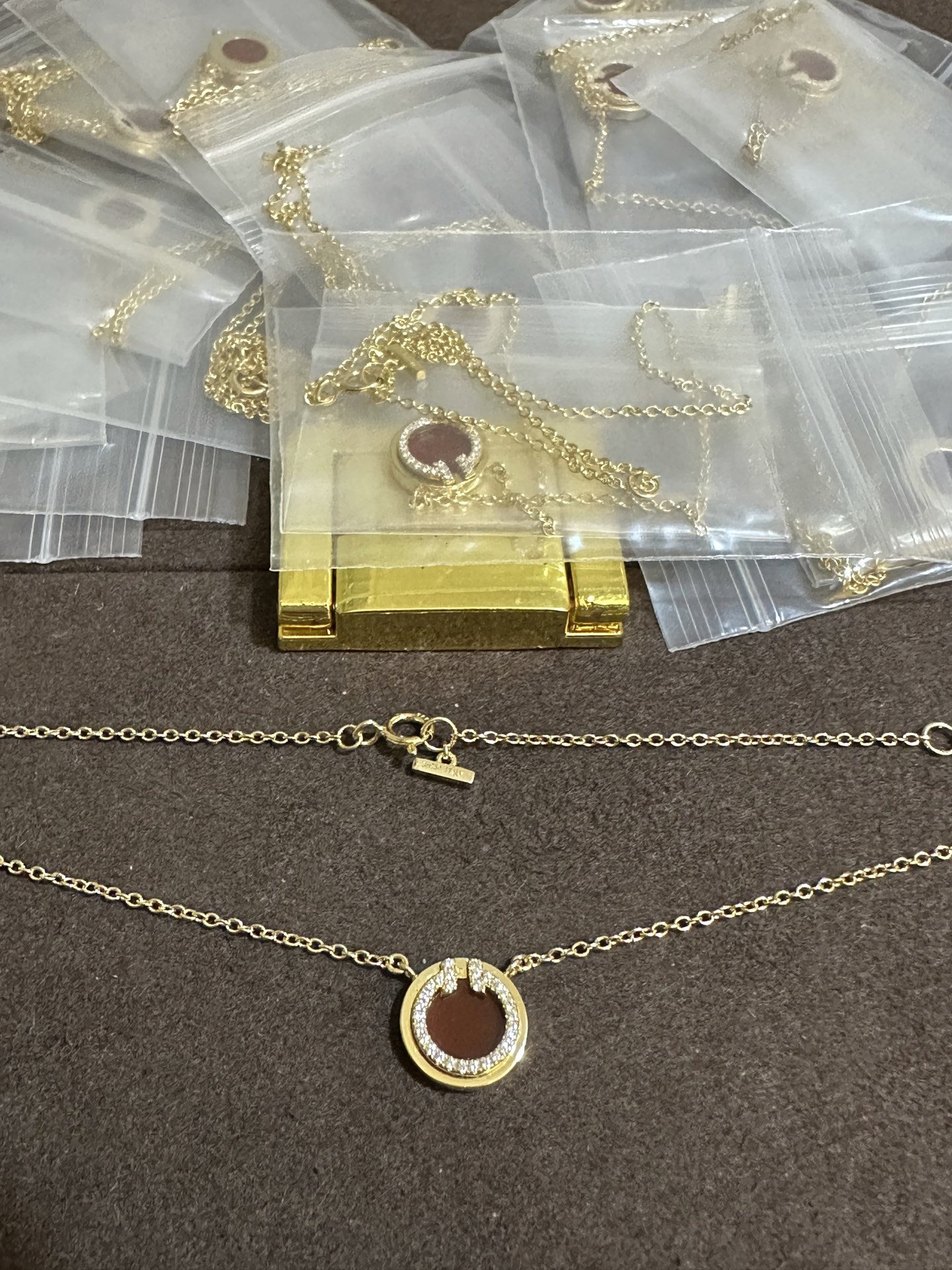 纯银顶级版蒂芙尼小号T形圆圈项链