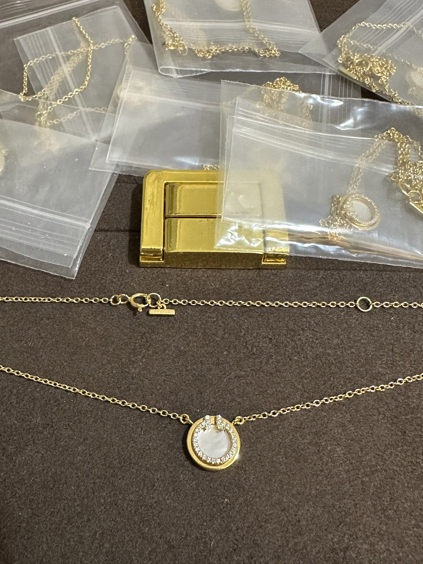 纯银顶级版蒂芙尼小号T形圆圈项链