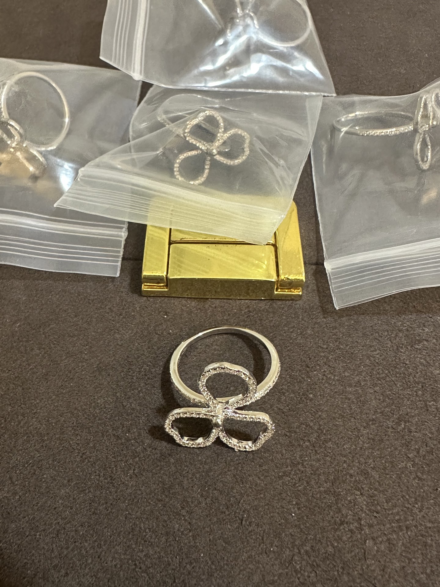 纯银顶级版蒂芙尼三叶花戒指