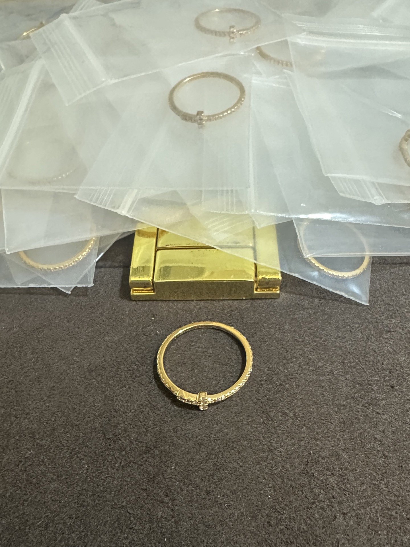 纯银顶级版蒂芙尼十字满钻戒指