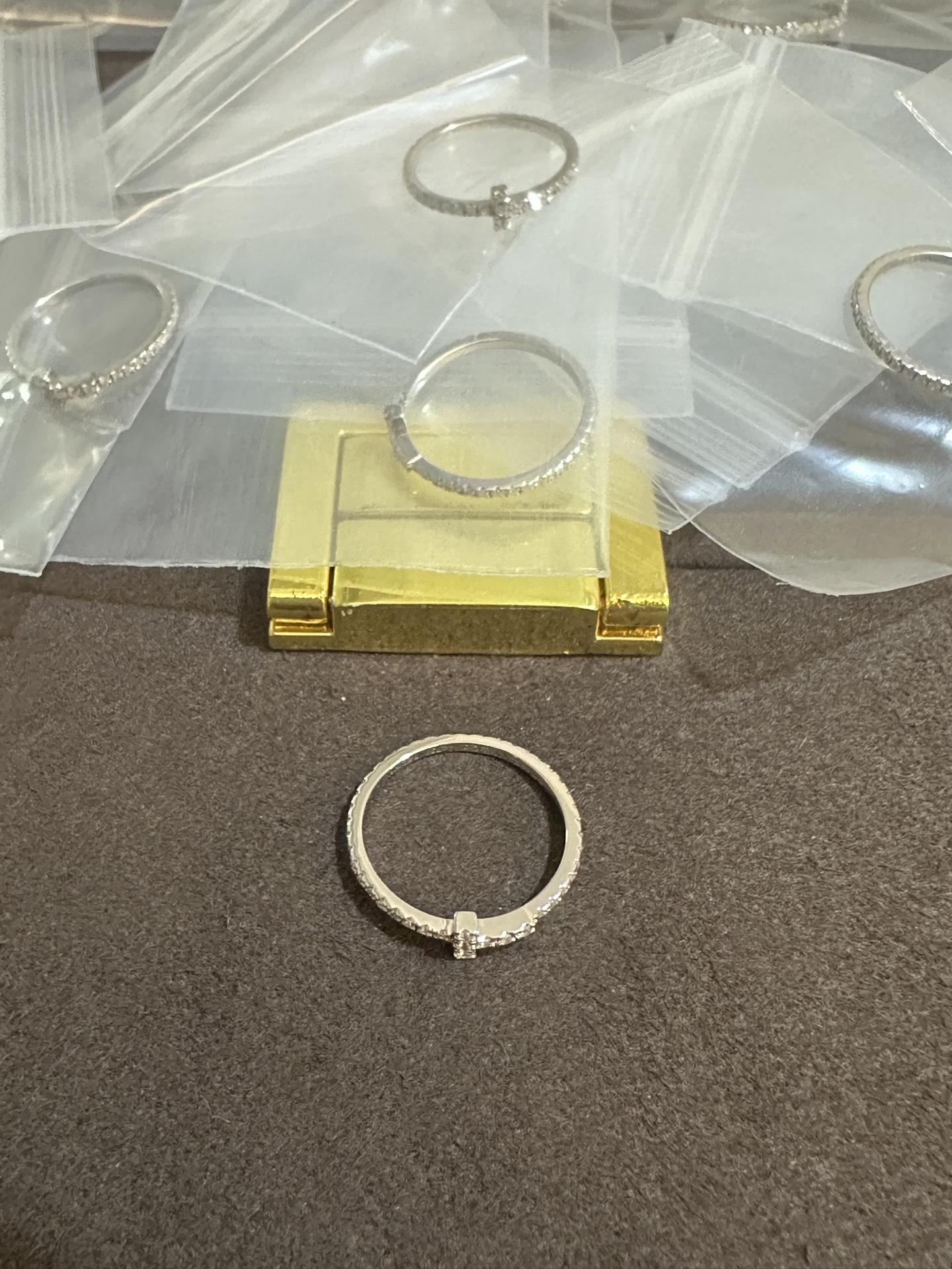 纯银顶级版蒂芙尼十字满钻戒指