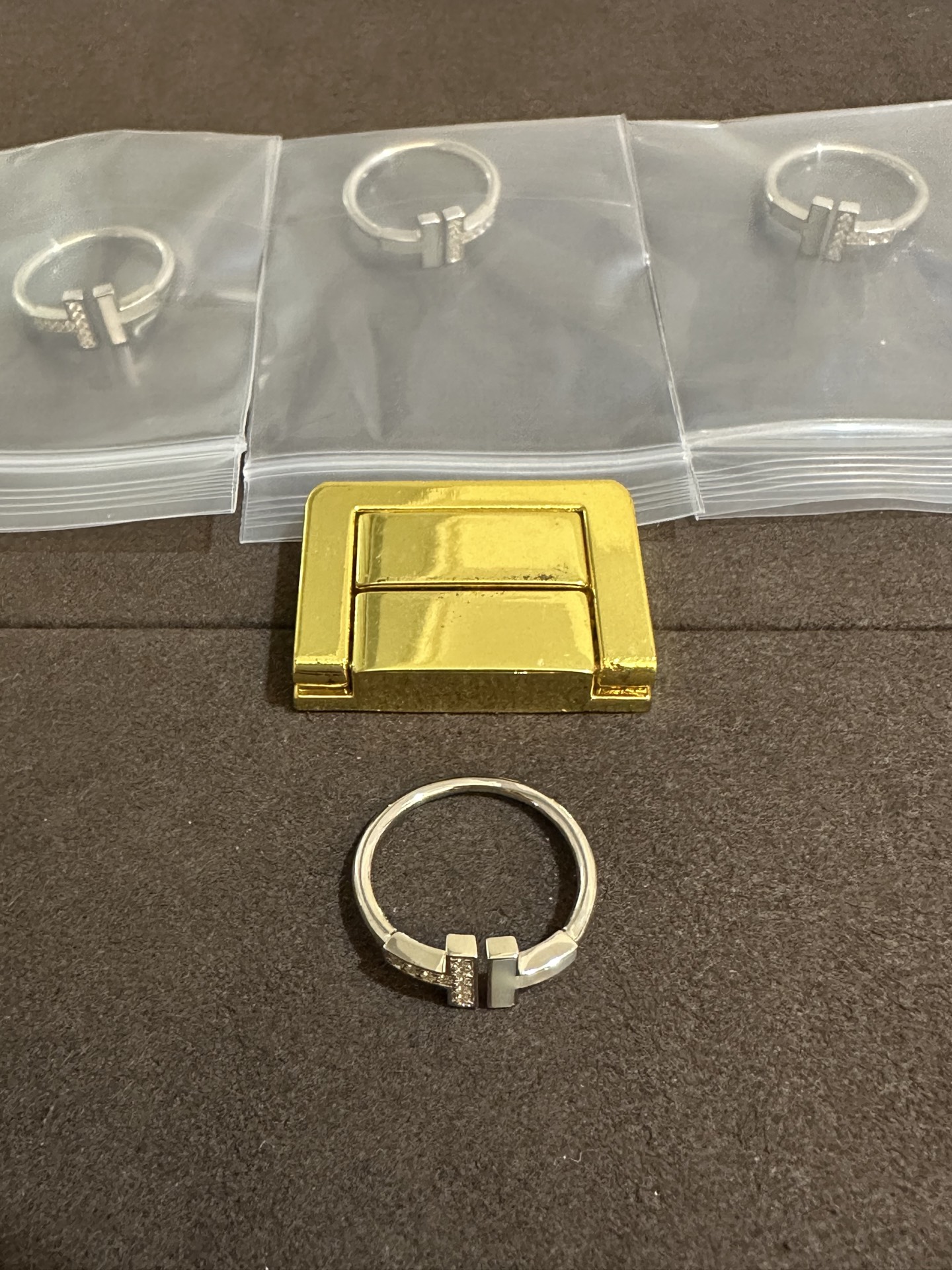 纯银顶级版蒂芙尼双T戒指，(实价)85