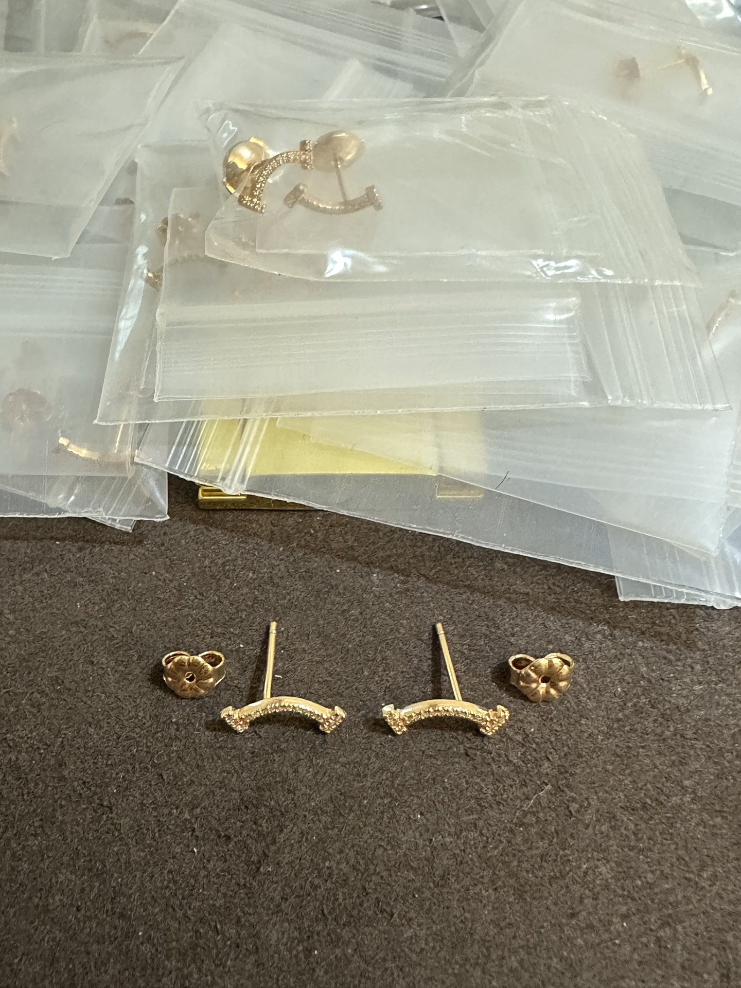 纯银顶级版蒂芙尼玫瑰金带钻笑脸耳钉