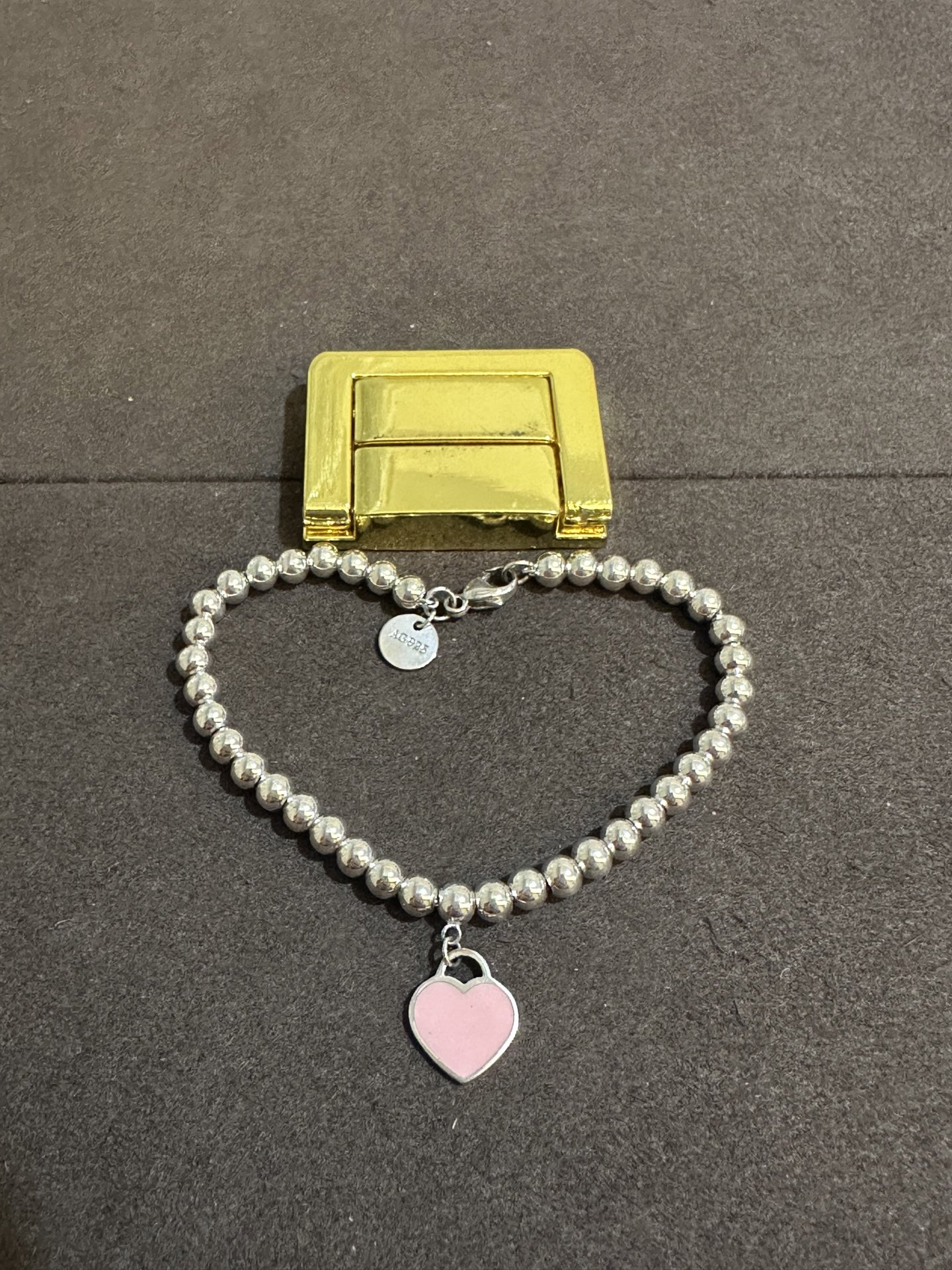 纯银顶级版蒂芙尼桃心圆珠手链