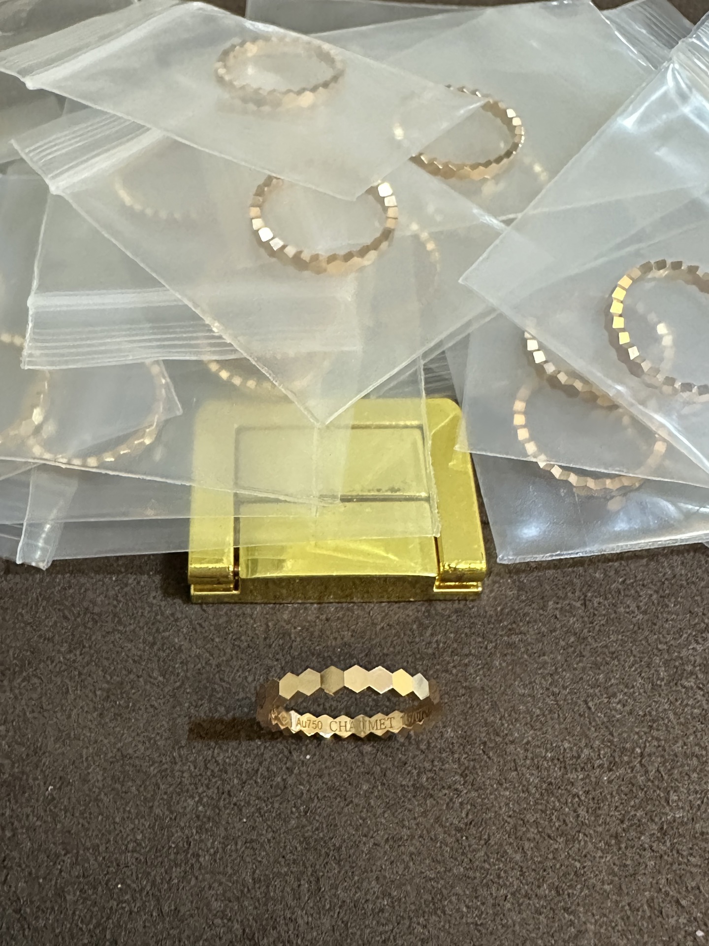 纯银顶级版尚美光面蜂窝戒指，(实价)80