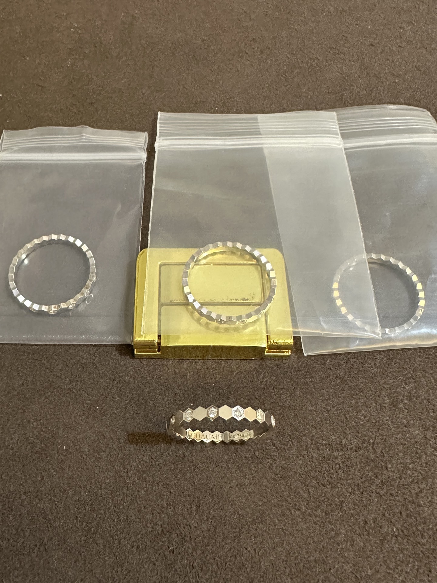 纯银顶级版尚美隔钻蜂窝戒指，(实价)85