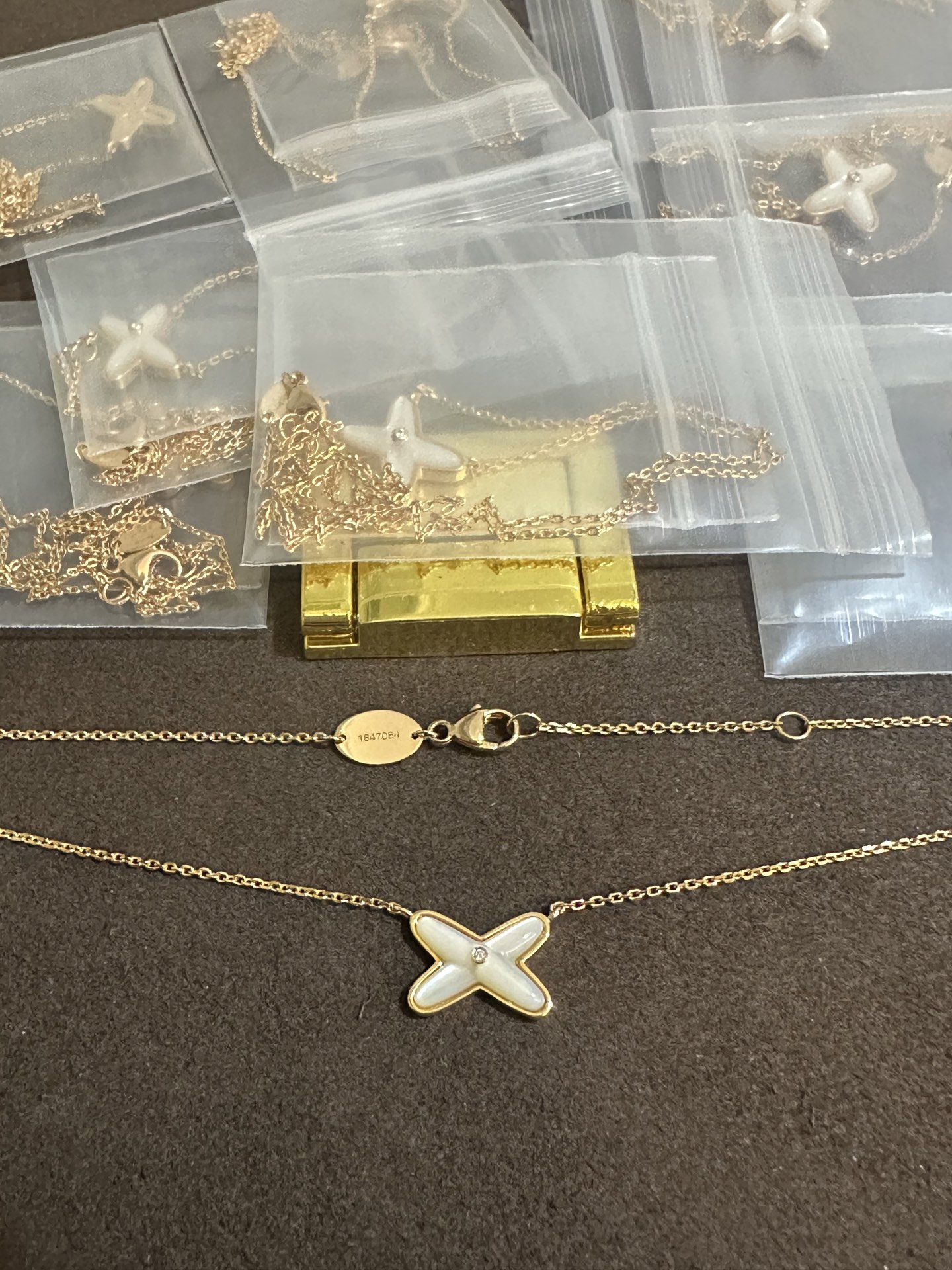 纯银顶级版尚美交叉贝母项链，(实价)95