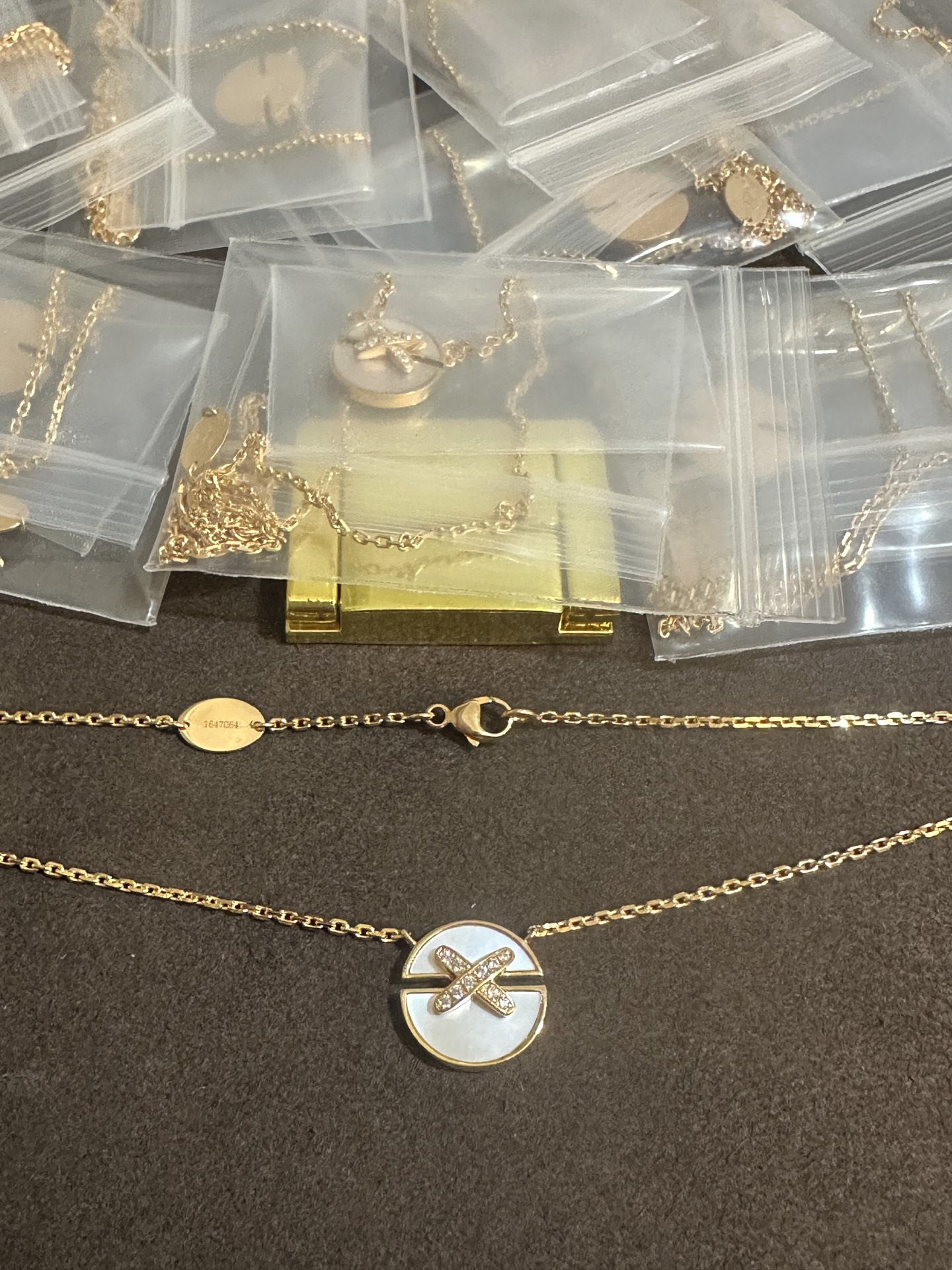 纯银顶级版尚美交叉贝母项链