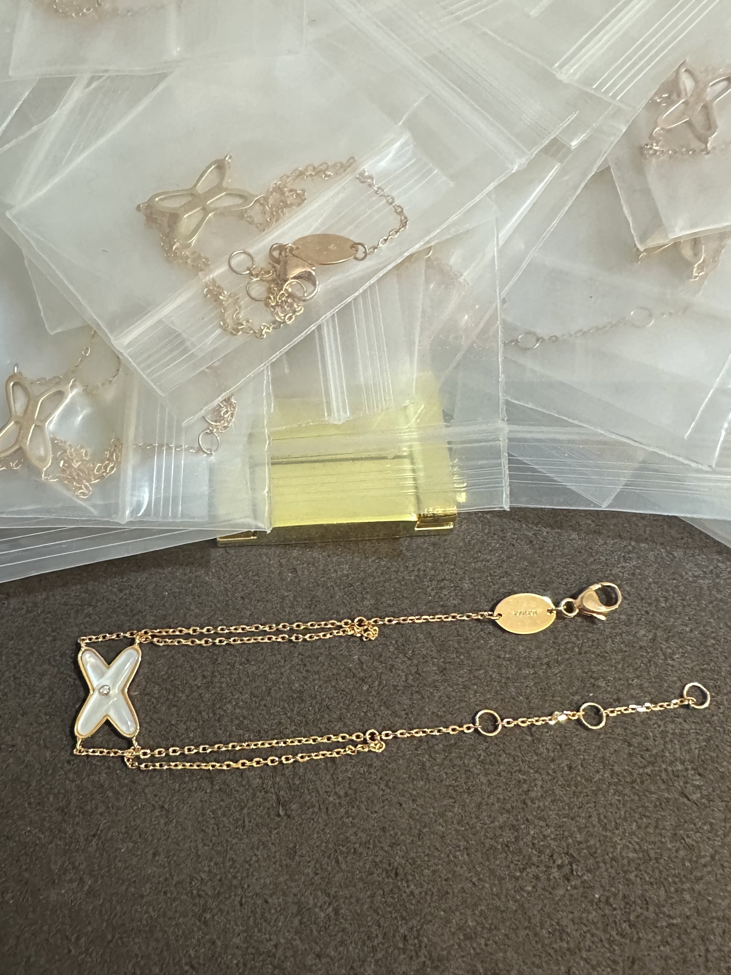 纯银顶级版尚美交叉贝母项链