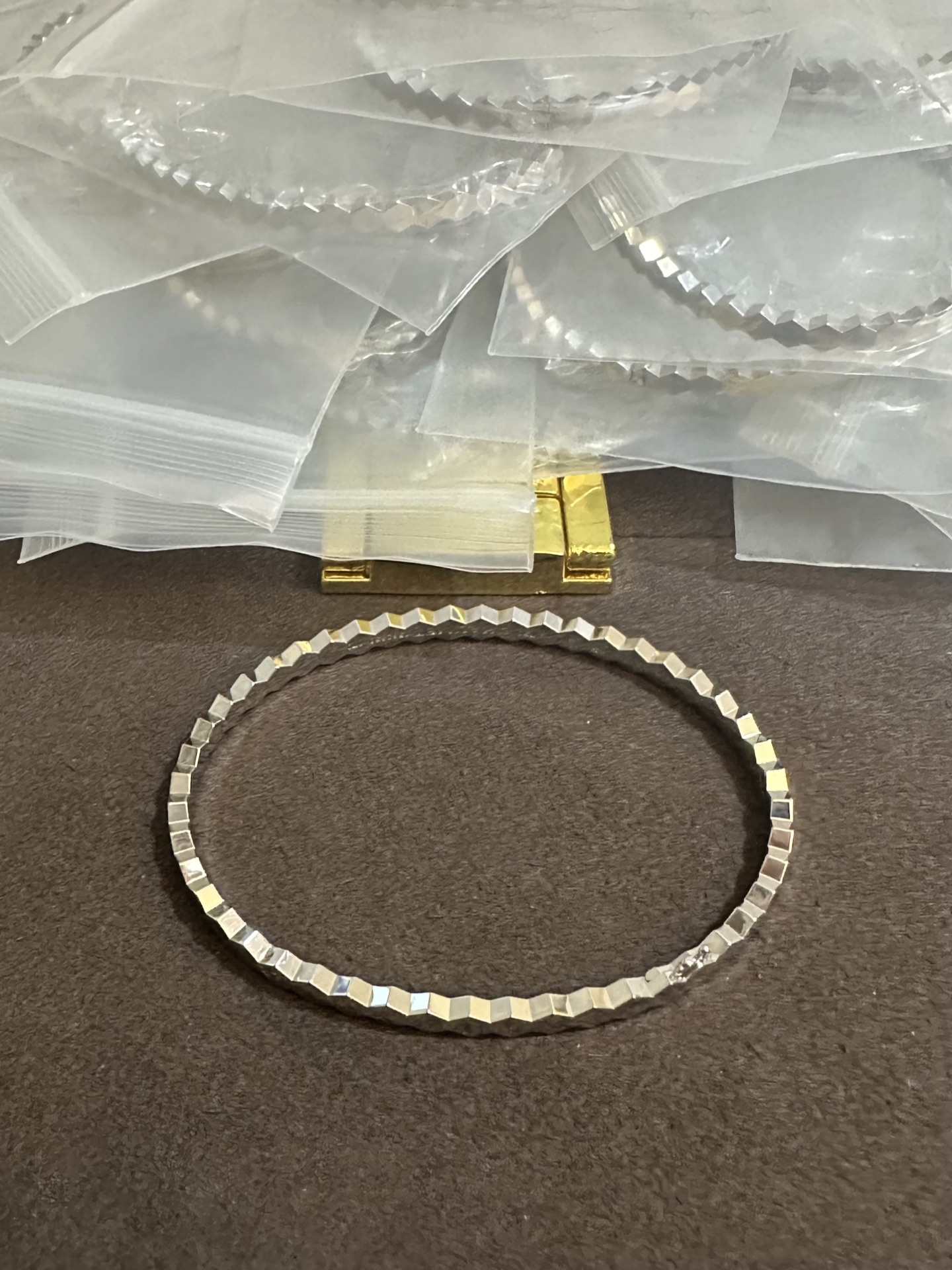 纯银顶级版尚美无钻蜂窝手镯