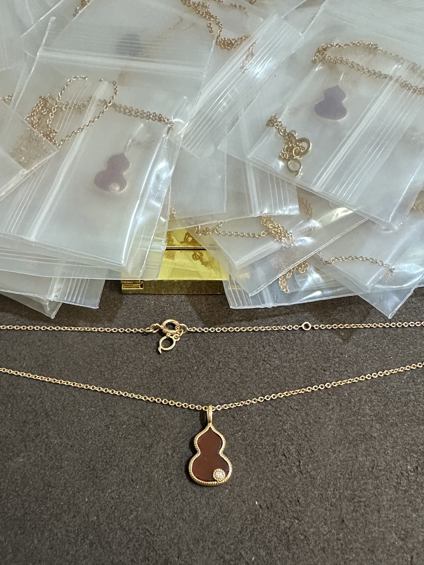 纯银顶级版麒麟葫芦带钻项链，(实价)85