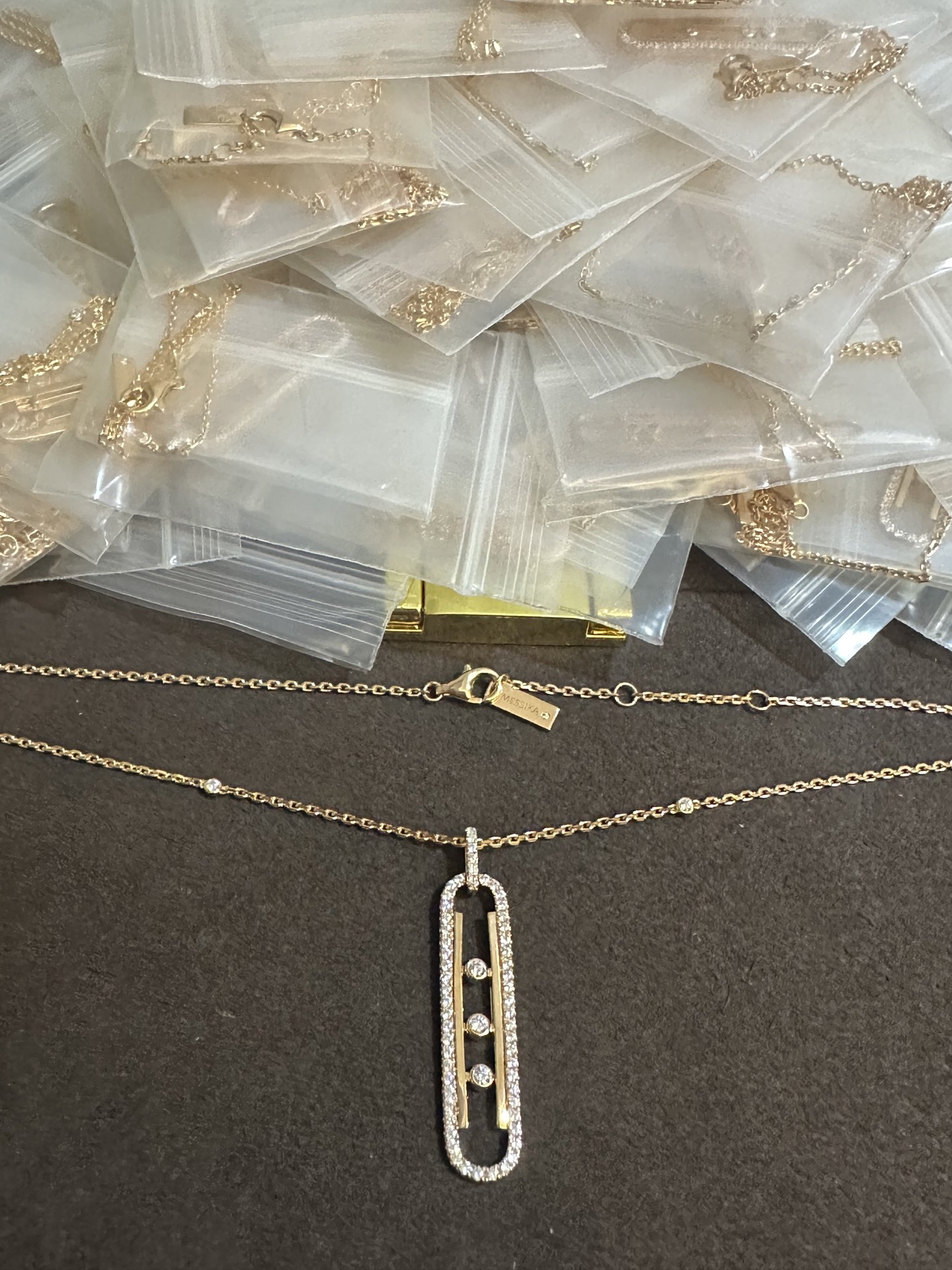 纯银顶级版梅西卡满钻项链，(实价)140