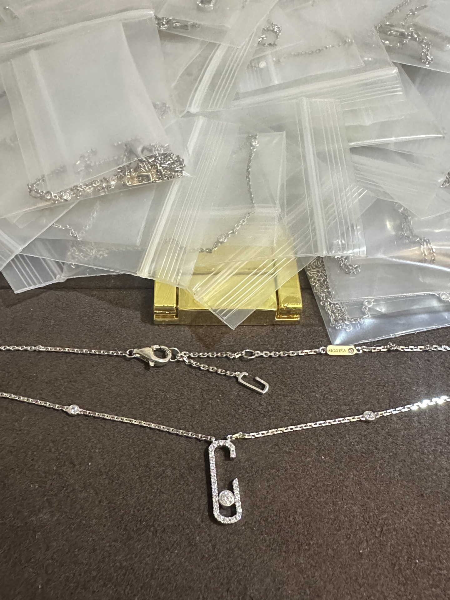 纯银顶级版梅西卡满钻项链，(实价)110