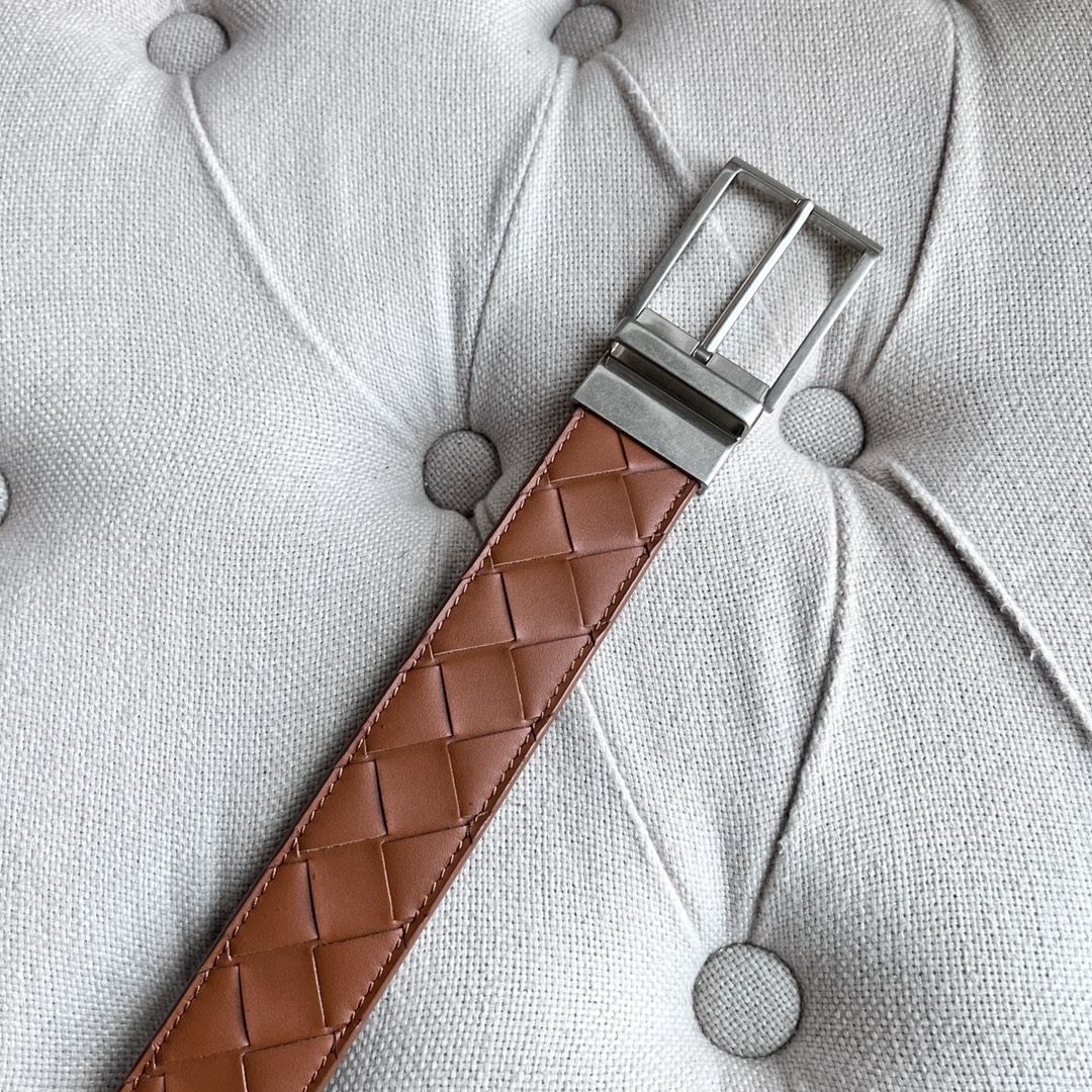 Newest Man Knitted Double-Sided Waist Belt with Italian Calves – 35MM Width - 图片 6