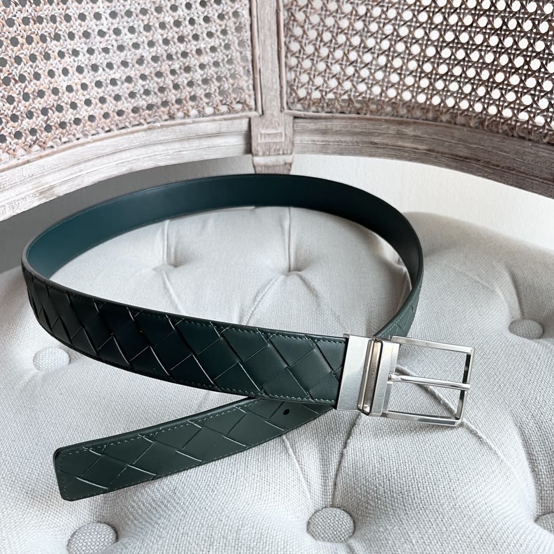 Newest Man Knitted Waist Belt: Grade Bv, Double-Sided, Italian Calves, 35MM Width - 图片 5