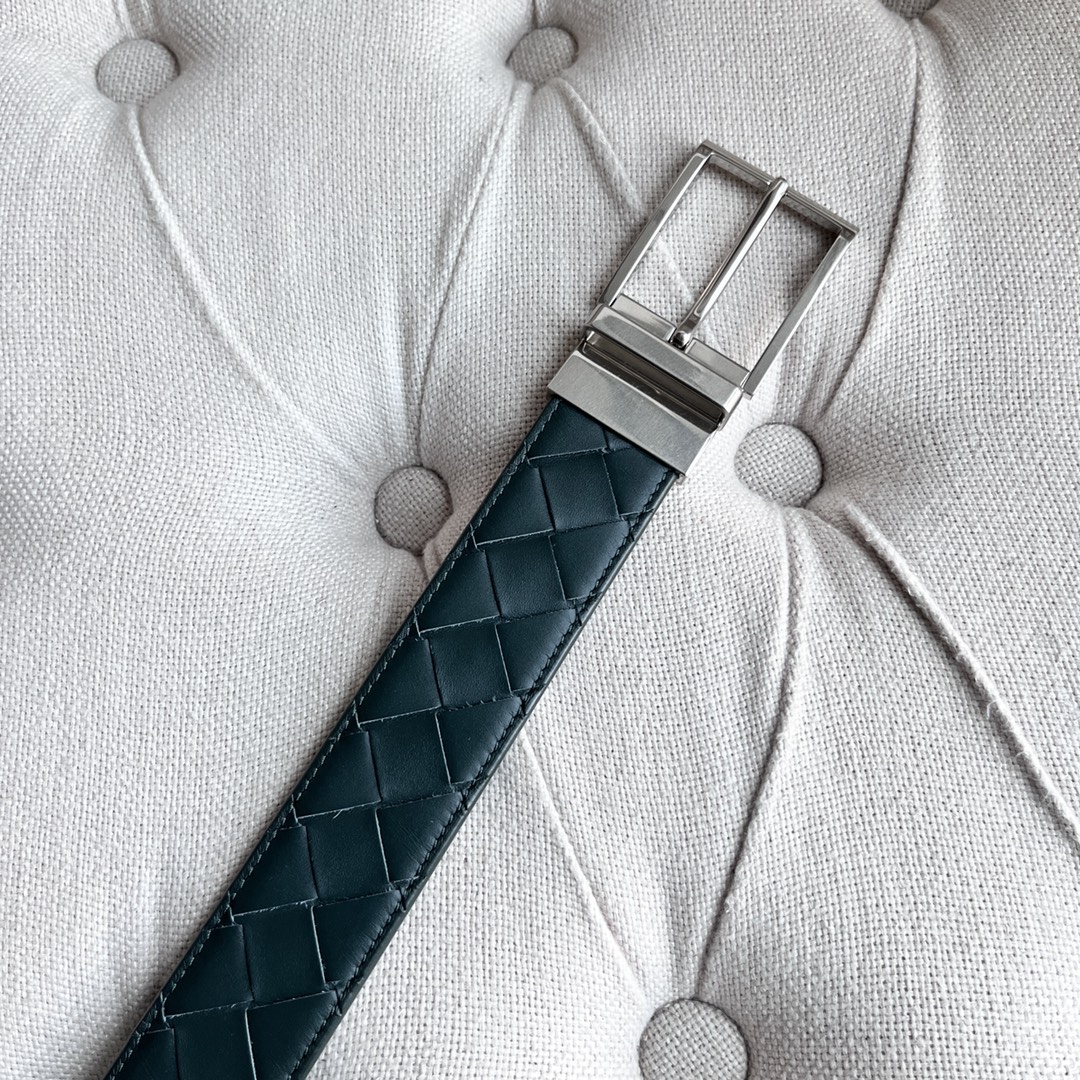 Newest Man Knitted Waist Belt: Grade Bv, Double-Sided, Italian Calves, 35MM Width - 图片 6