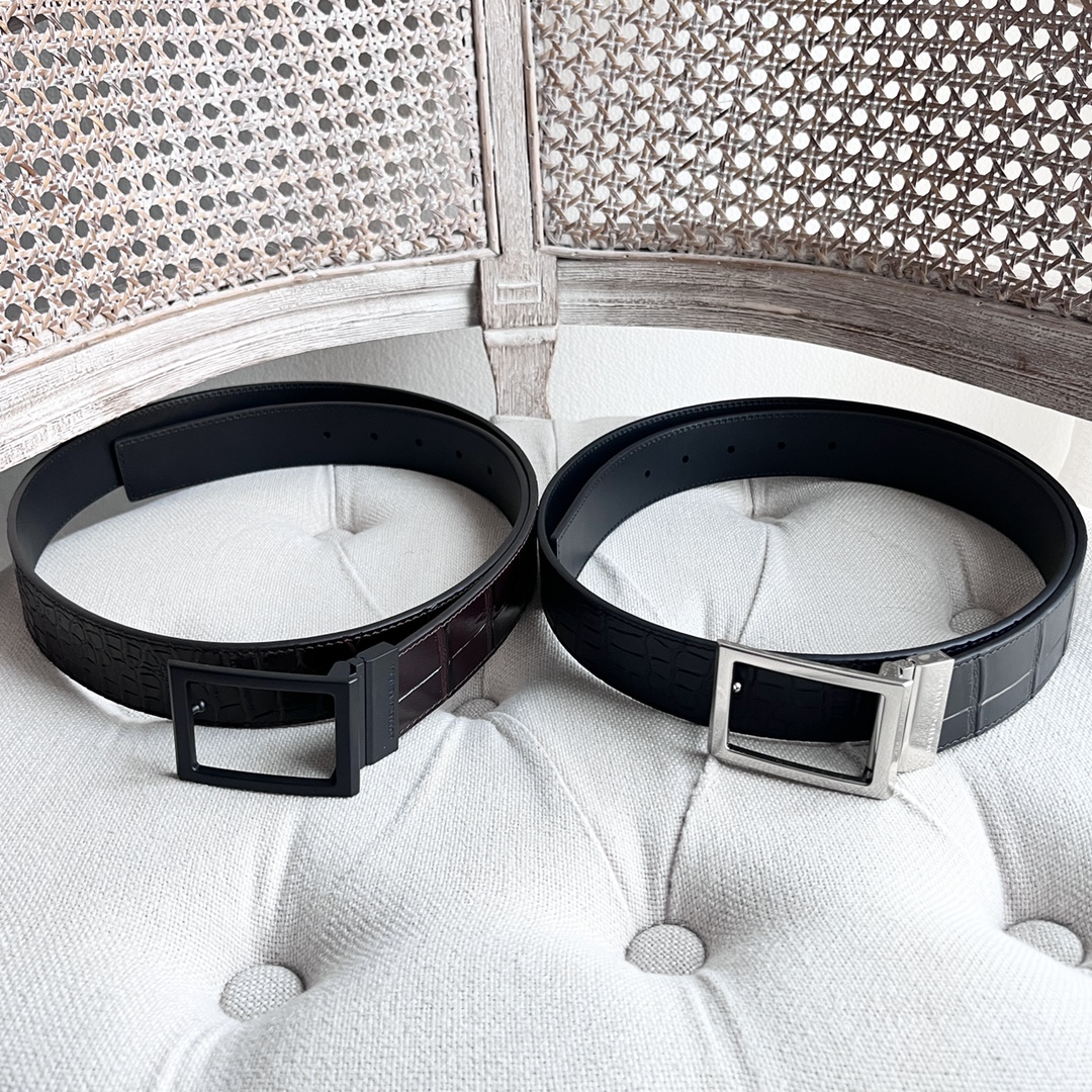 Stylish New Man’s Gun-Colored Belt with Revolving Needle Button and Front Sign - 图片 1