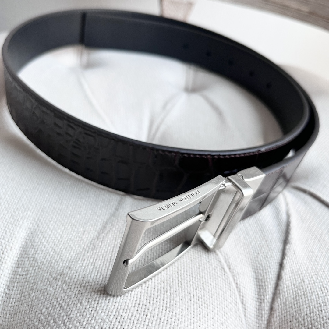 Fashionable New Man’s Gun-Colored Belt with Revolving Needle Button, Front Sign, 35MM Wide - 图片 3