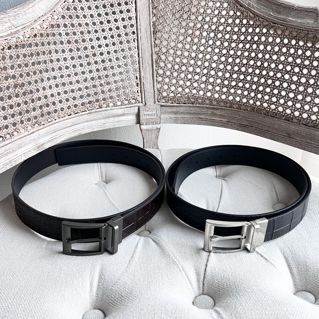 Fashionable New Man’s Guacamole Belt with Gun-Colored Needle Button – 35MM Width - 图片 1