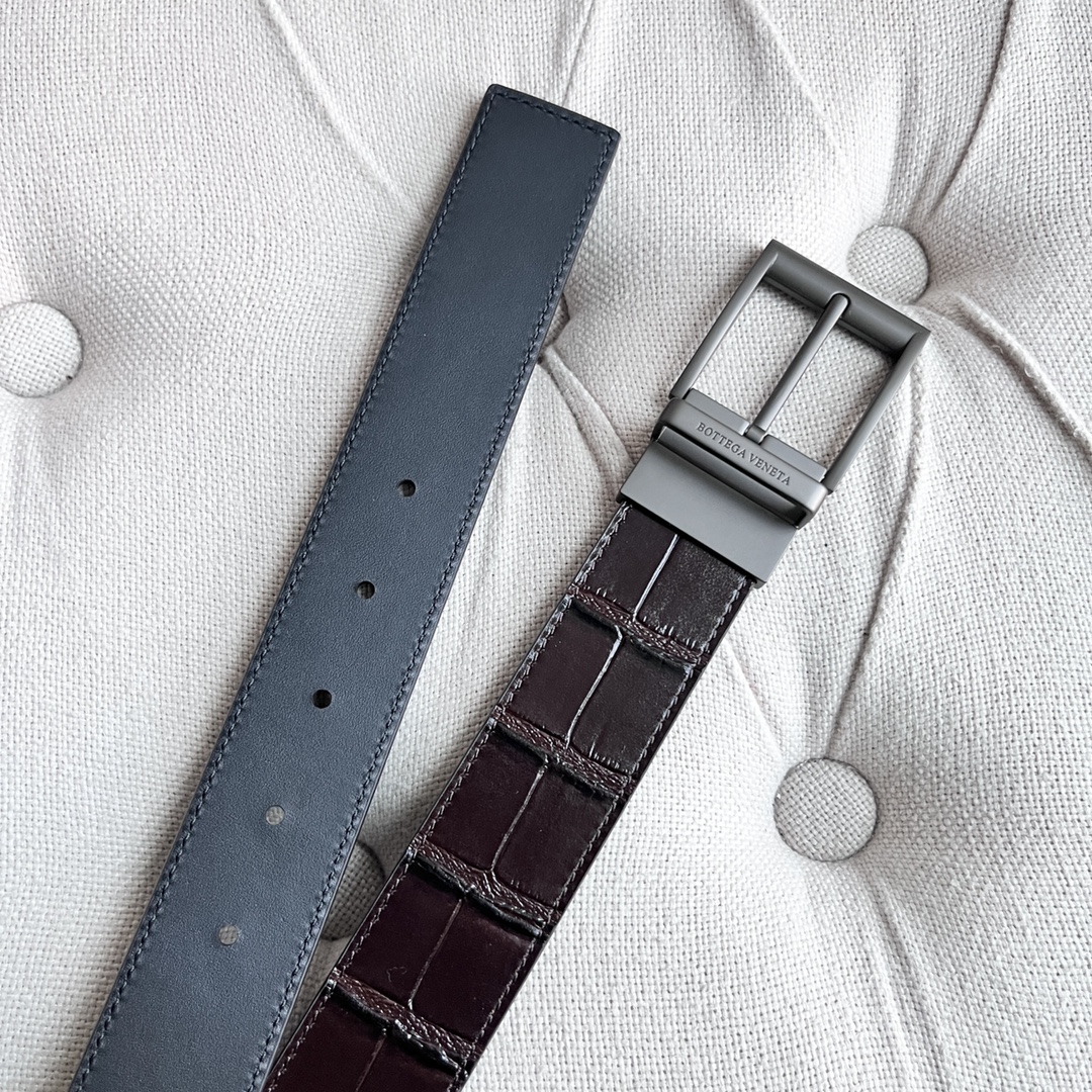 Fashionable New Man’s Guacamole Belt with Gun-Colored Needle Button – 35MM Width - 图片 4