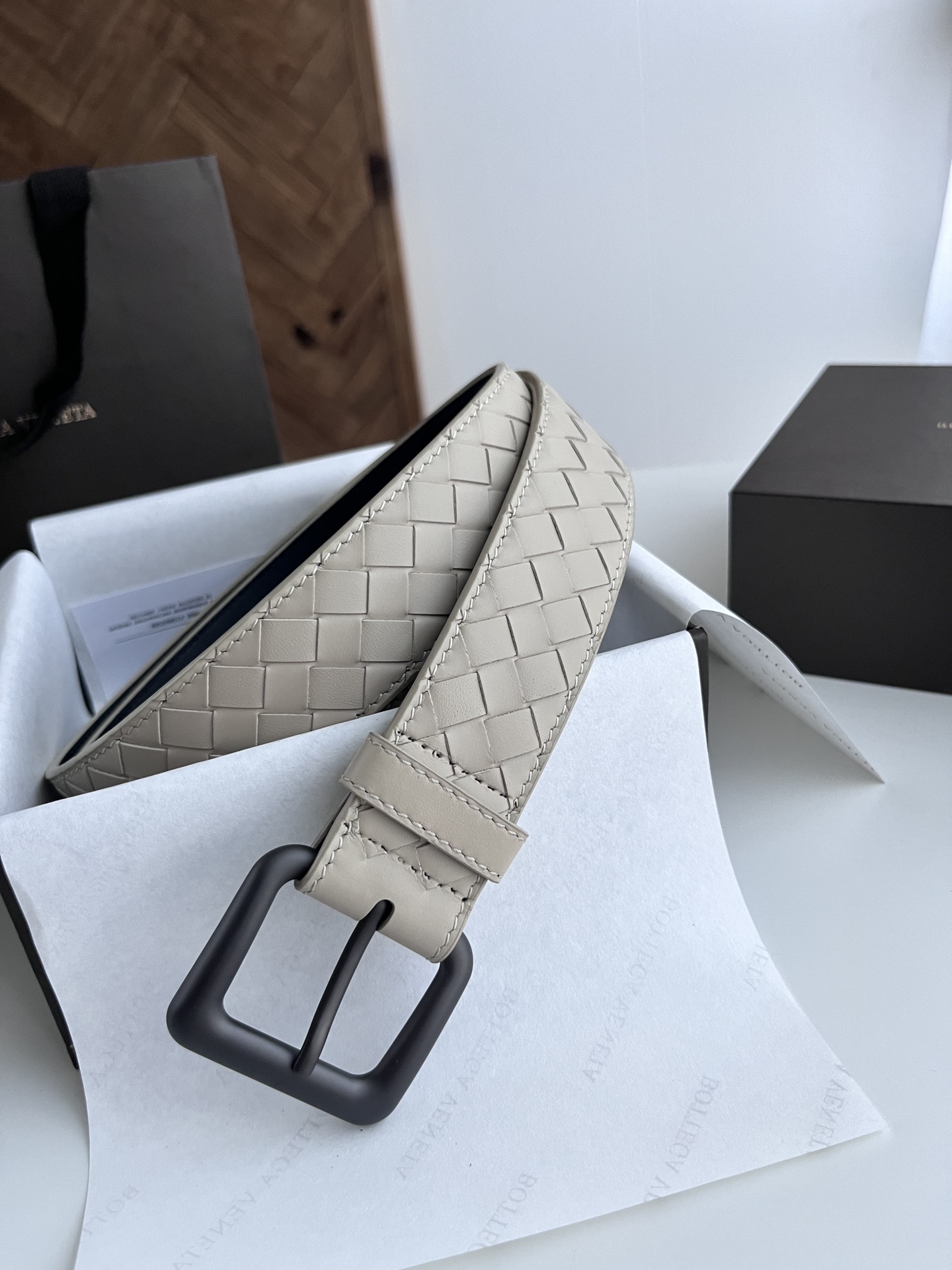 BV 新款男士编织腰带