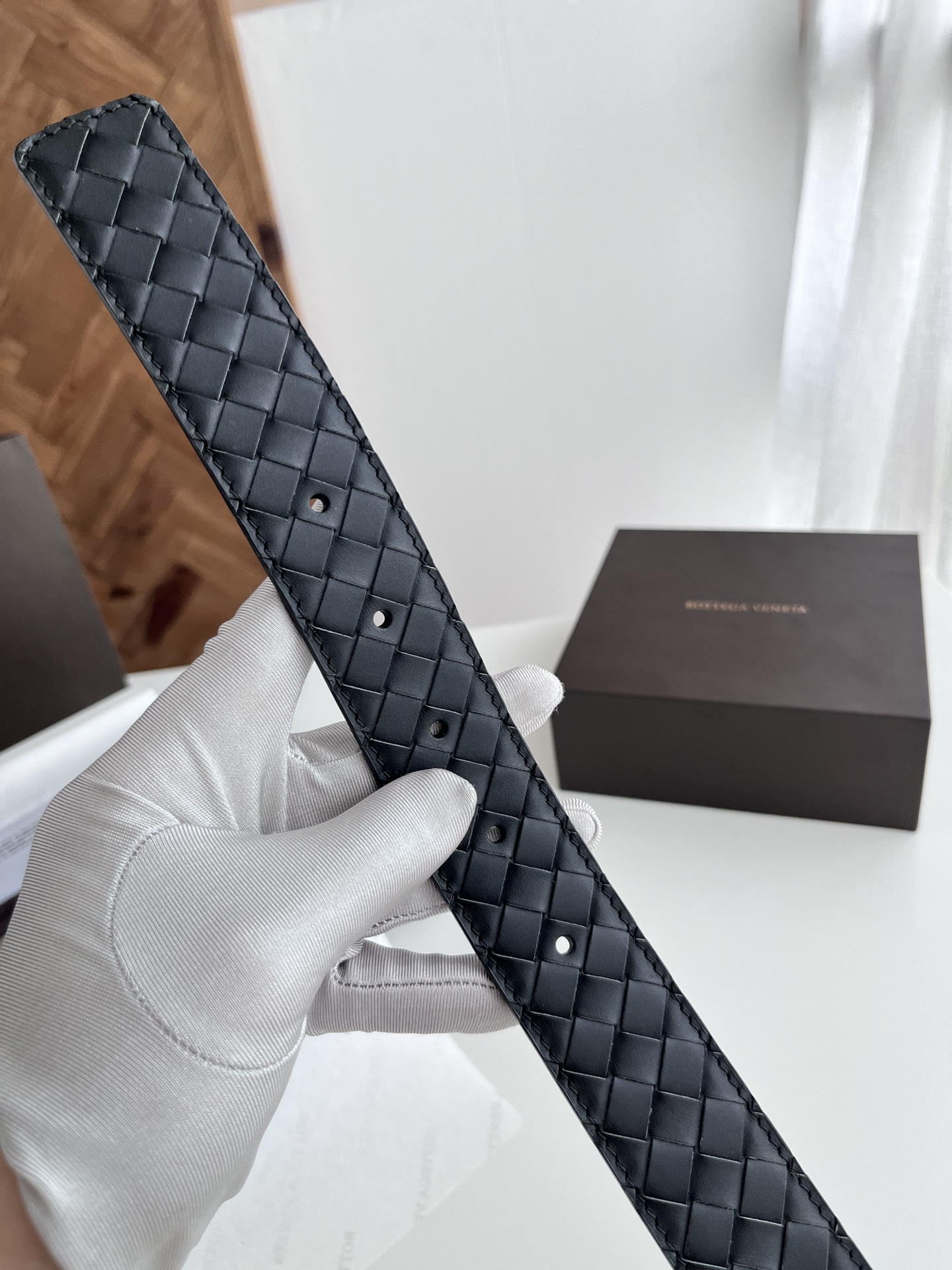 Luxury Italian Handmade Black Leather Belts for Men with Silver Needle Buttons - 图片 6