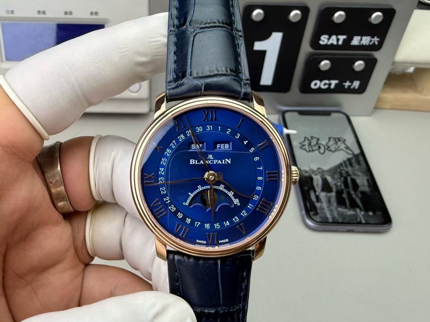 NO:764745,Real shot of new color matching of Blancpain 6654,19860909实拍宝珀6654新配色,,Watch