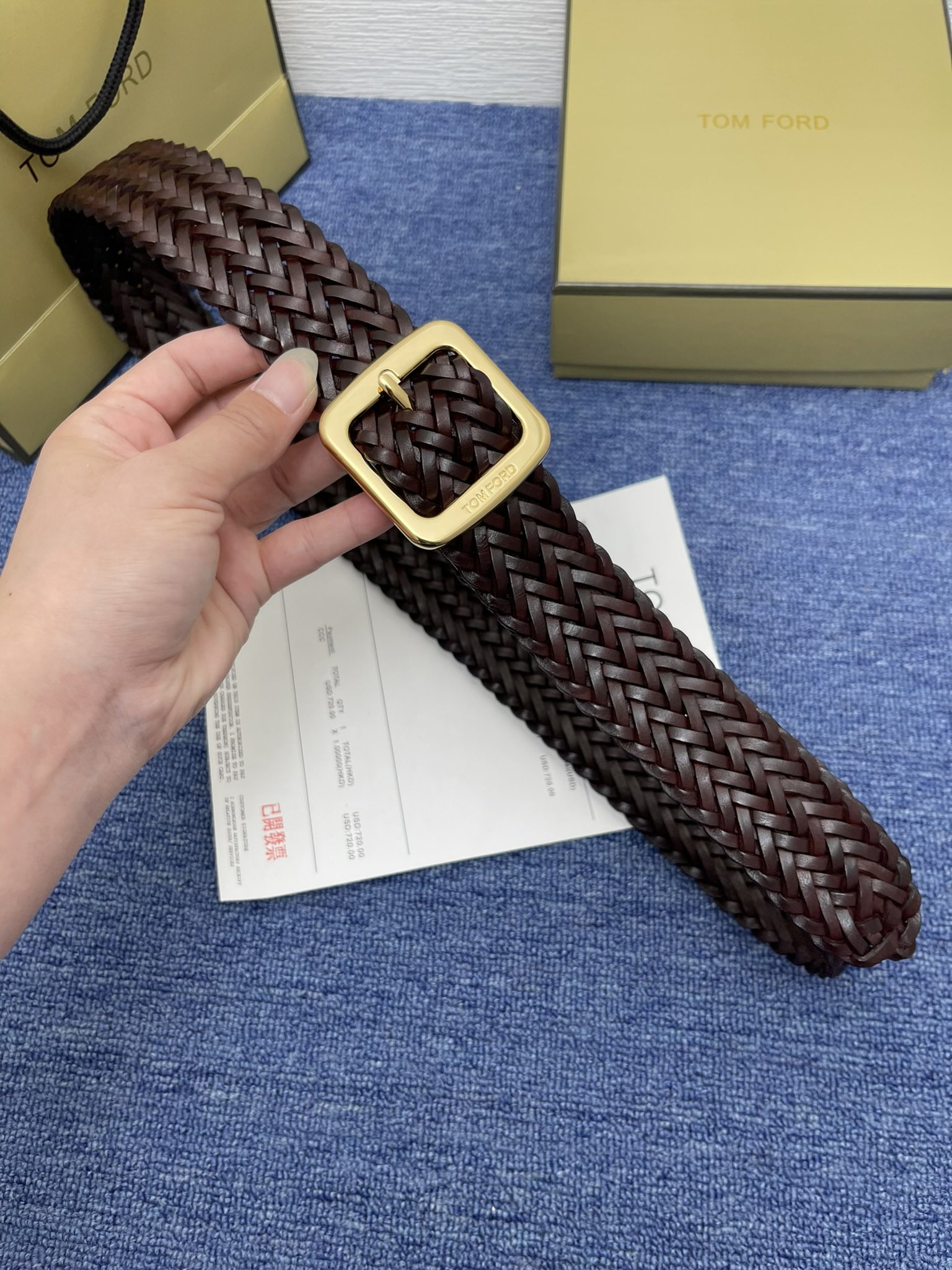 “Mr. Tom Ford’s Purchase: Positive-Grade Turd Belt with Ointment Skin, 4.0 cm Wide” - 图片 1