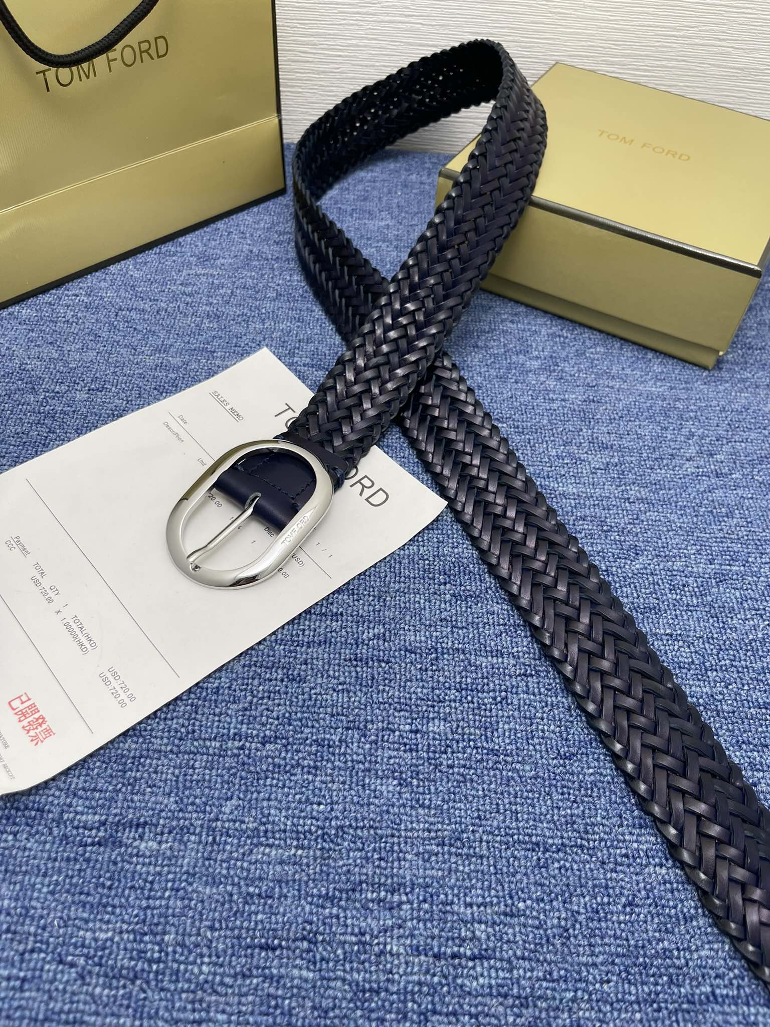 “Tom Ford’s Purchase: Positive-Grade Turd Belt with Ointment Skin, 4.0cm Wide” - 图片 4