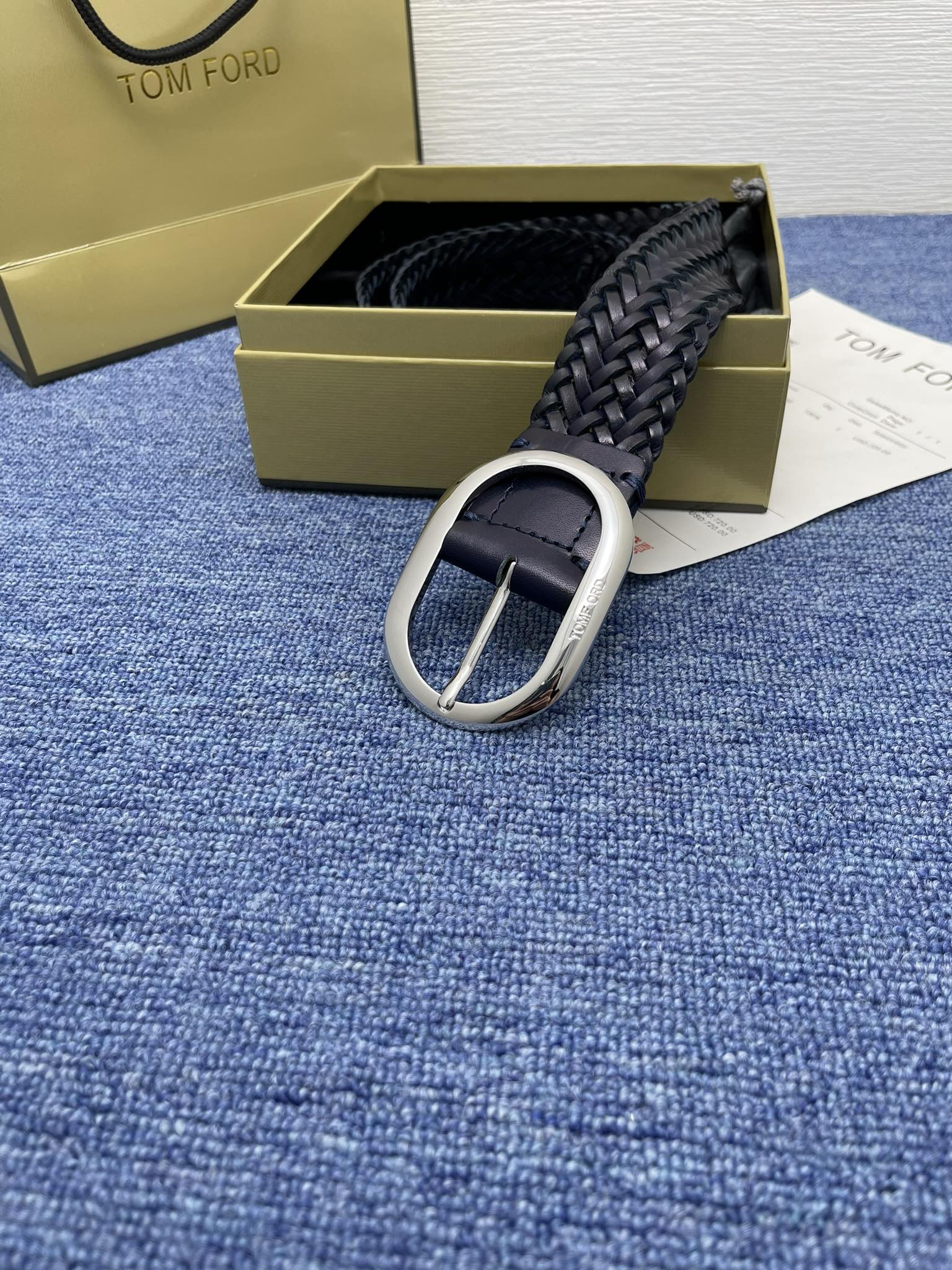 “Tom Ford’s Purchase: Positive-Grade Turd Belt with Ointment Skin, 4.0cm Wide” - 图片 5