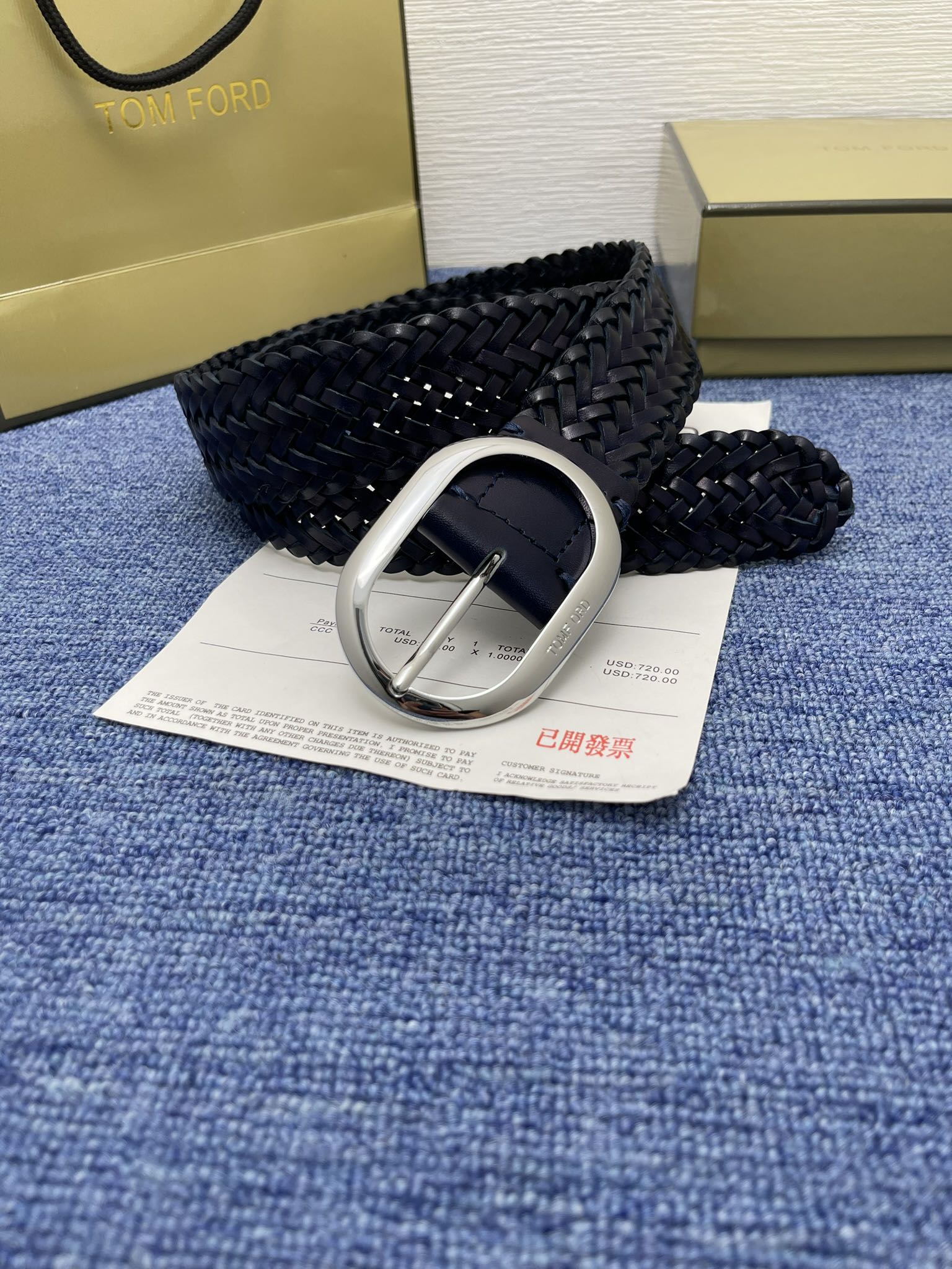 “Tom Ford’s Purchase: Positive-Grade Turd Belt with Ointment Skin, 4.0cm Wide” - 图片 3