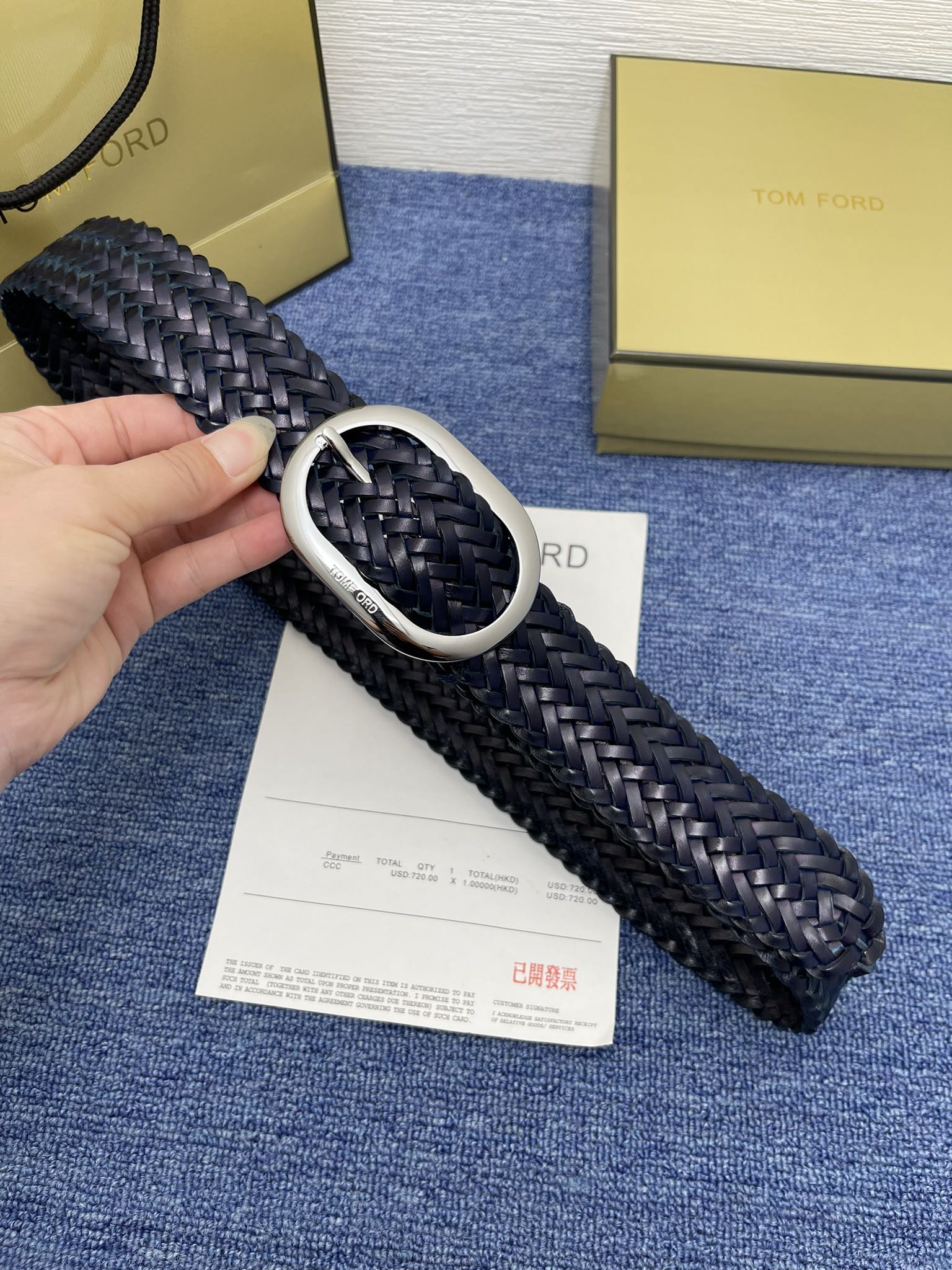 “Tom Ford’s Purchase: Positive-Grade Turd Belt with Ointment Skin, 4.0cm Wide” - 图片 1