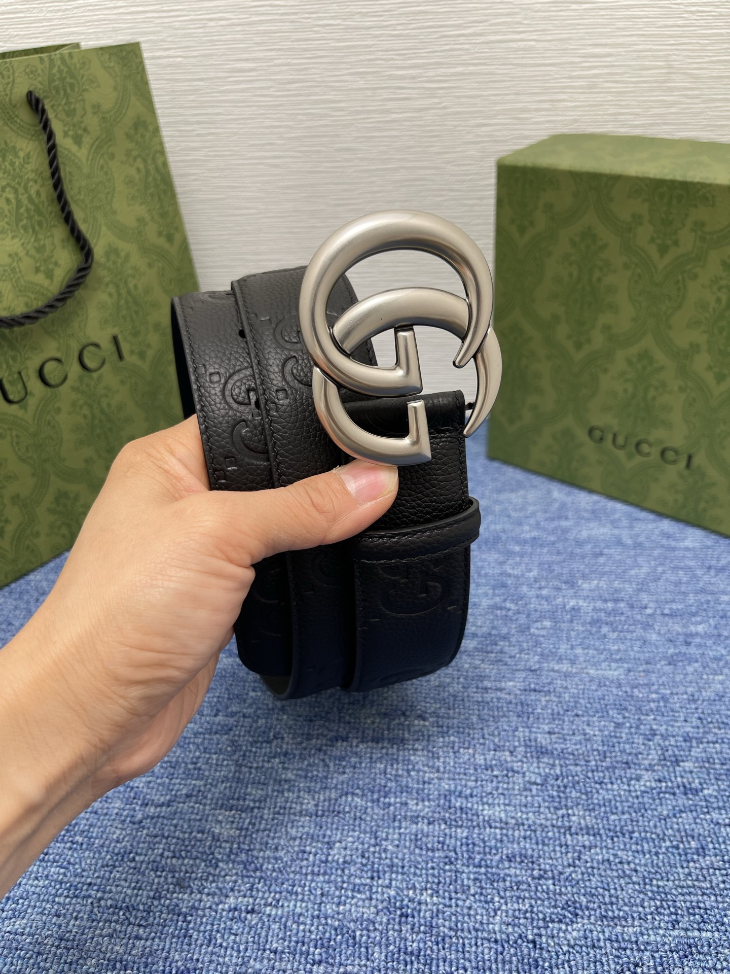 Gucci 经典款进口原厂印花面 搭配原版皮底 精品钢扣 宽4.0 Cm 经典永不过时款 潮流大方 时尚