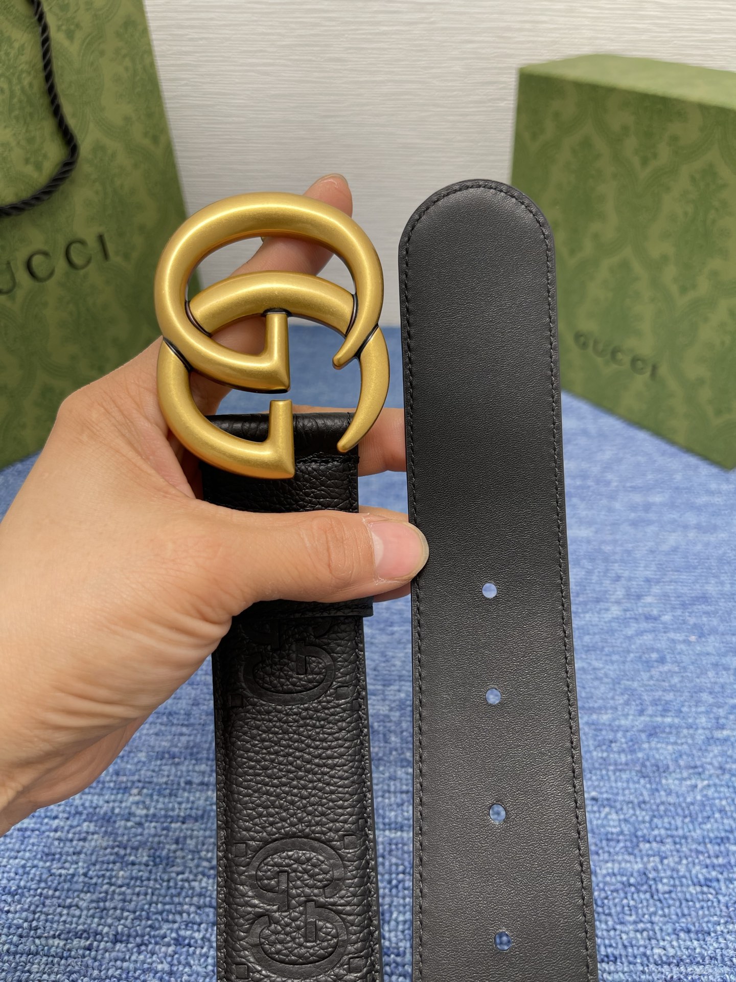 Gucci 经典款进口原厂印花面 搭配原版皮底 精品钢扣 宽4.0 Cm 经典永不过时款 潮流大方 时尚