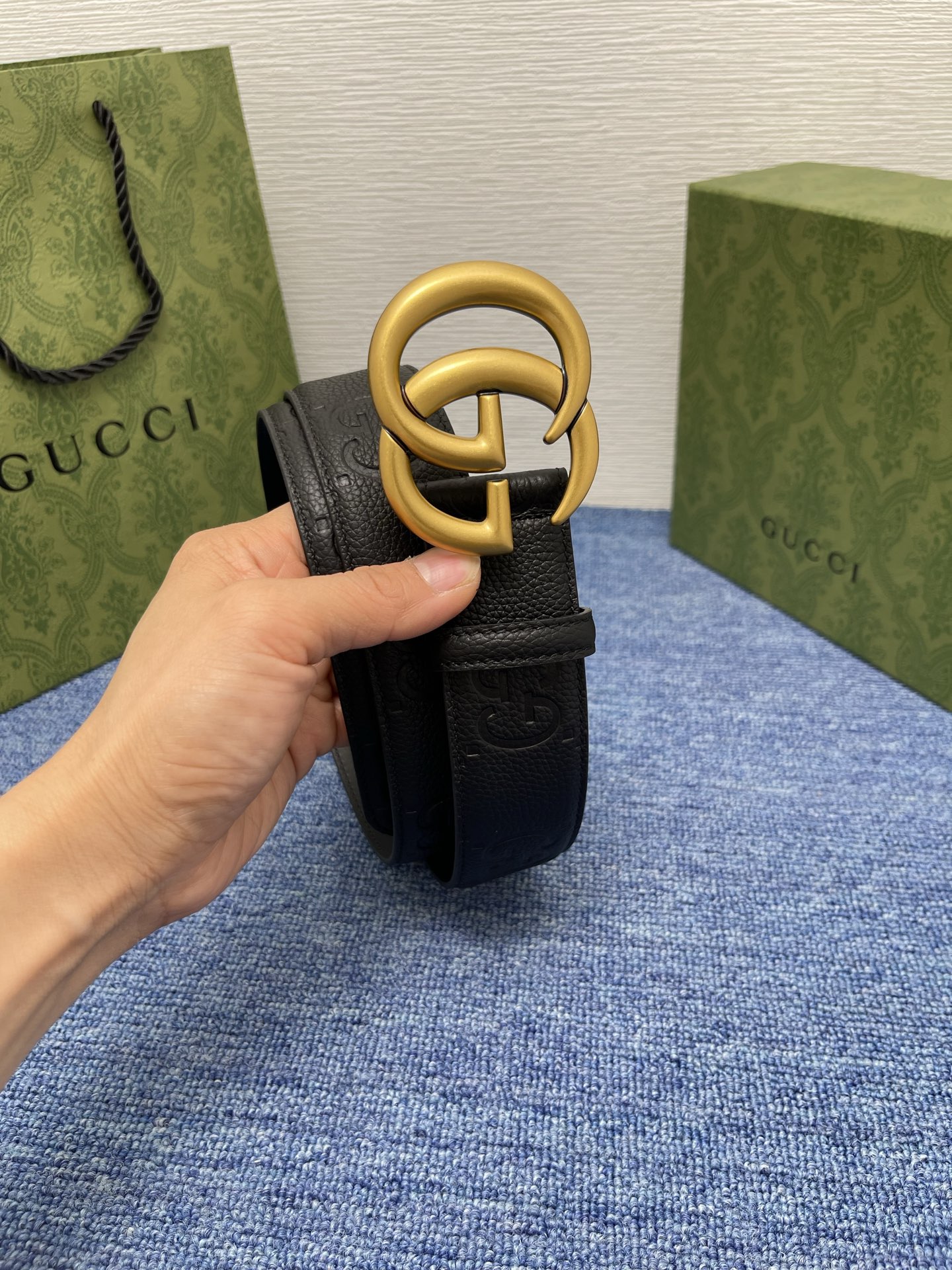 Gucci 经典款进口原厂印花面 搭配原版皮底 精品钢扣 宽4.0 Cm 经典永不过时款 潮流大方 时尚