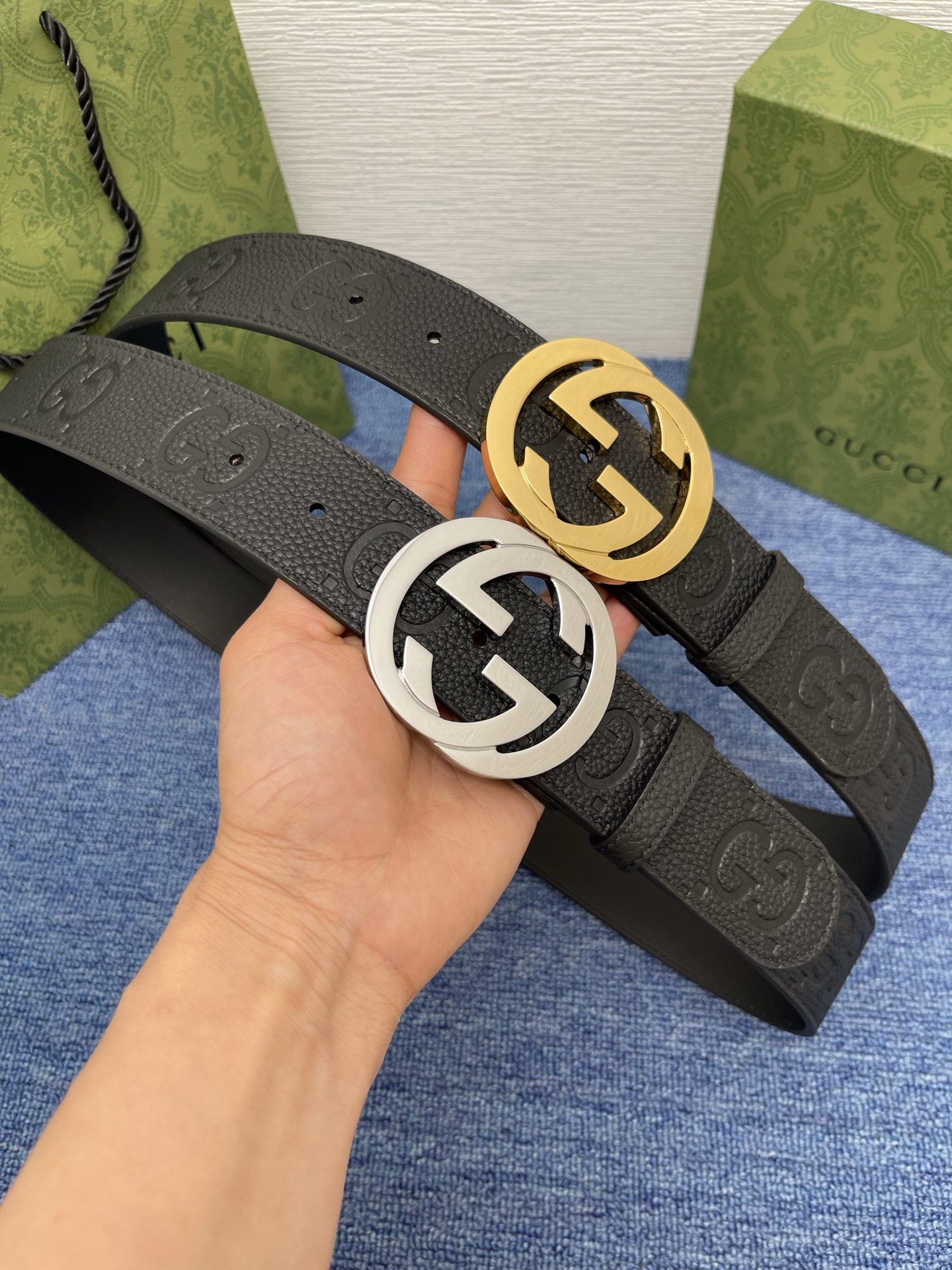 Gucci 经典款进口原厂印花面 搭配原版皮底 精品钢扣 宽4.0 Cm 经典永不过时款 潮流大方 时尚
