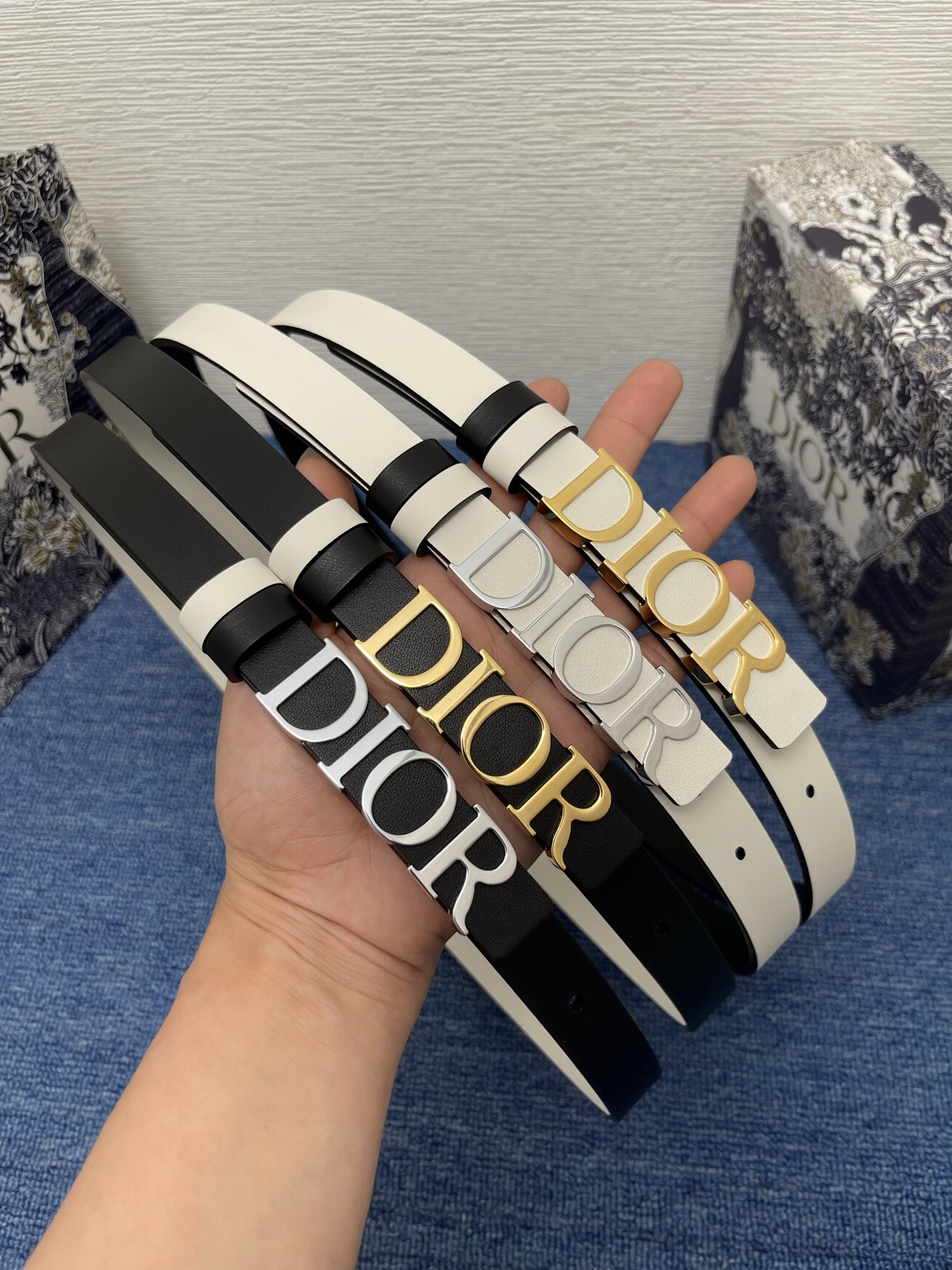 Dior D-Dream Belt - 20mm Black Smooth Calfskin with Gold Finish Metal Buckle 7 i1749126191137 4095 0 6