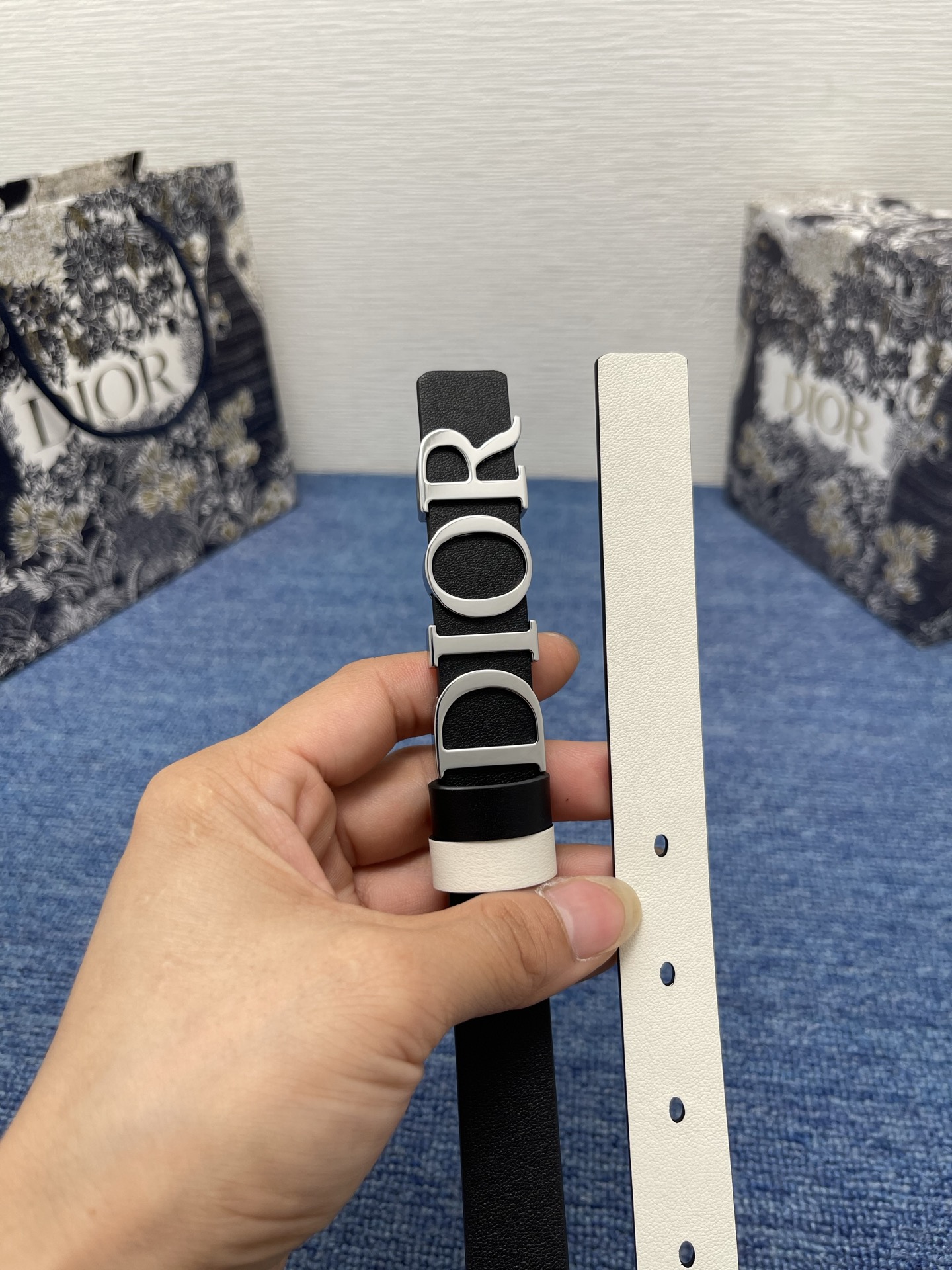 Dior D-Dream 20mm Belt, Black Smooth Calfskin with Dior Logo Buckle 6 i1749126221578 9967 0 5