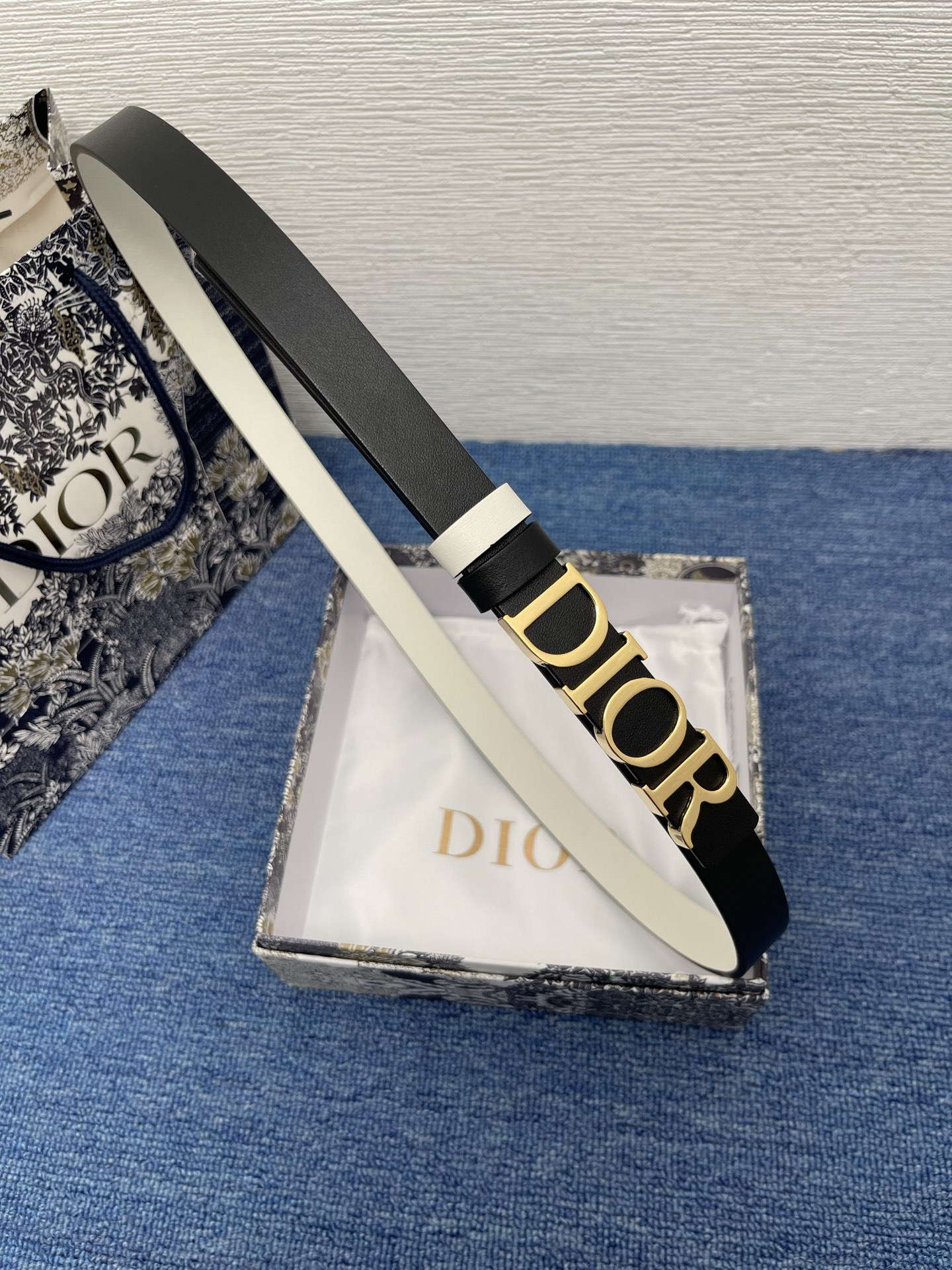 Dior D-Dream Belt - 20mm Black Smooth Calfskin with Gold Finish Metal Buckle 1 i1749126248992 6370 0 0