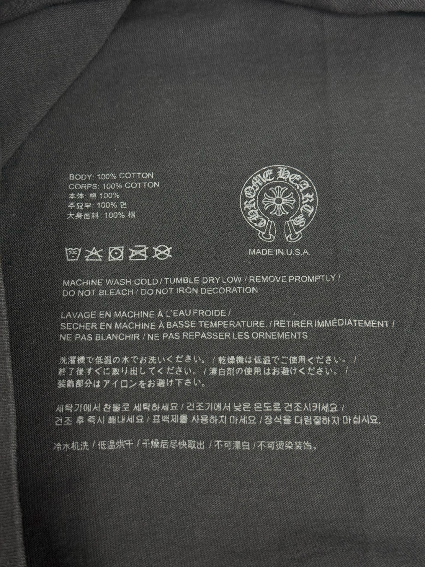 크롬하츠 소프&워터 데미지 가공 남성 긴팔 티셔츠 상세 이미지 5
