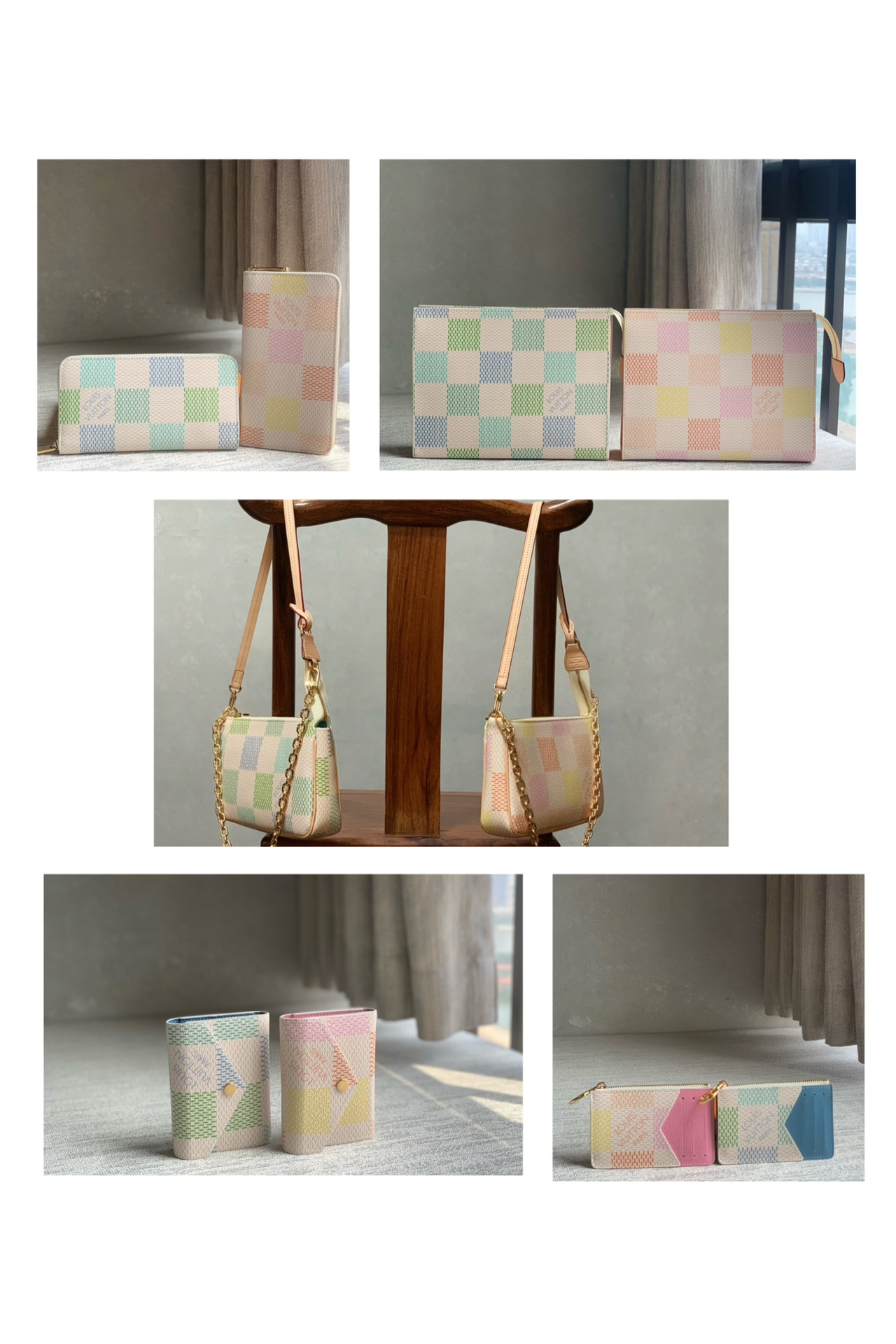 Louis Vuitton LV blue and pink check collection chart