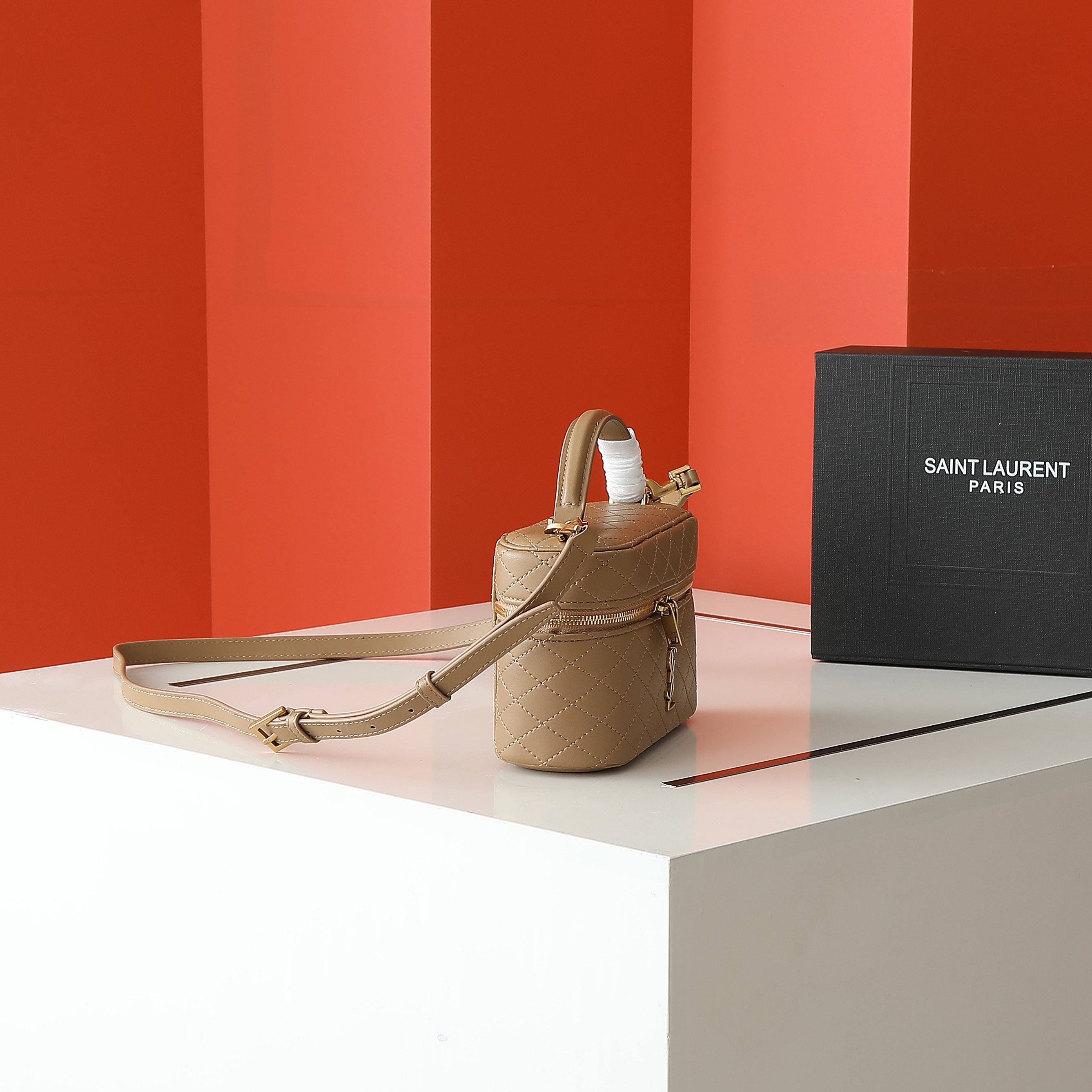 Yves Saint Laurent Gaby Vanity Bag - Mini Leather Shoulder Bag, Taupe 3 a1745857685290 3411