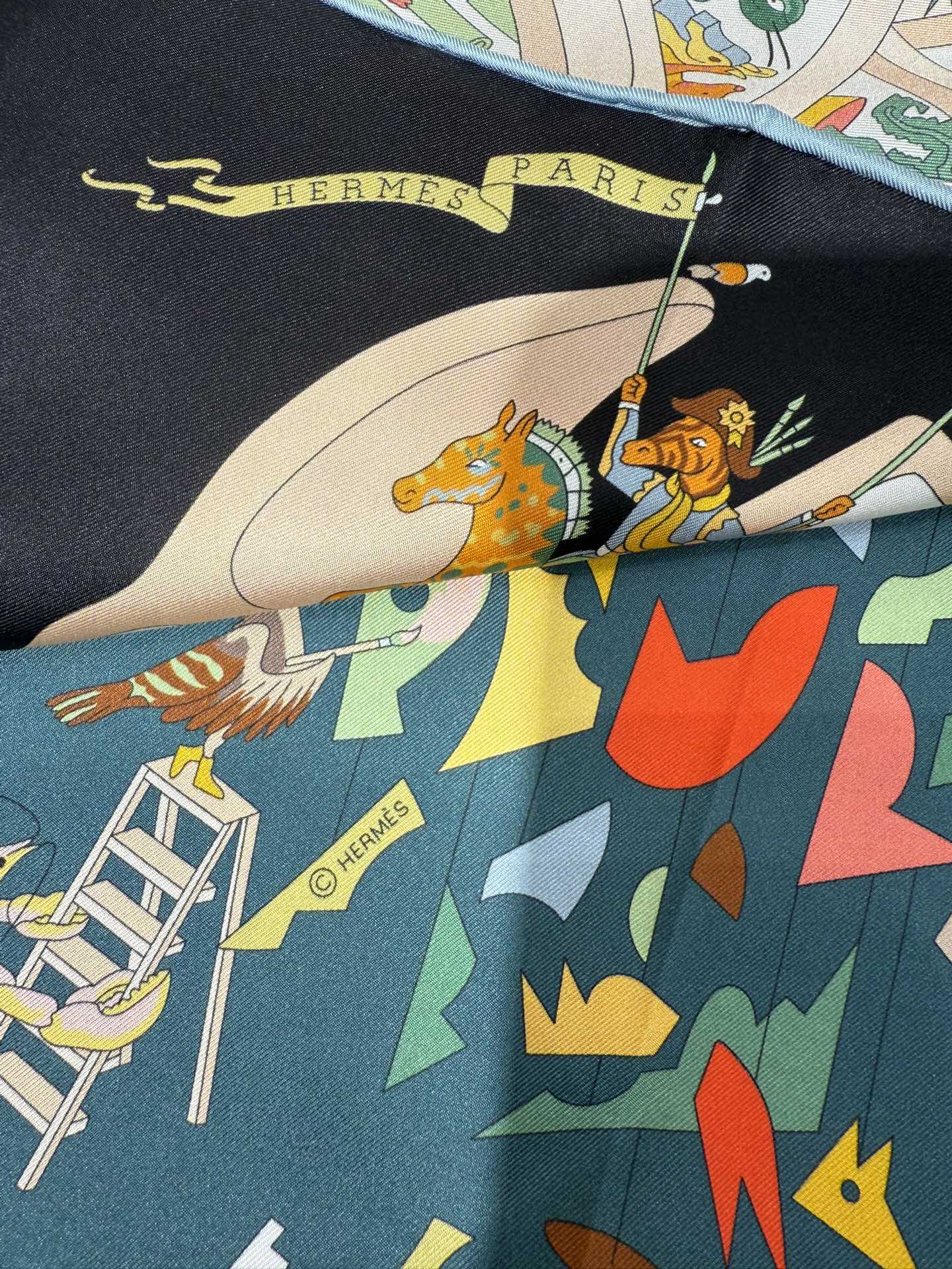 💟2025年上新 爱马仕马术学院💦💞18姆米真丝【90真丝斜纹双面双色佩戴】手工卷边斜纹真丝方巾（100