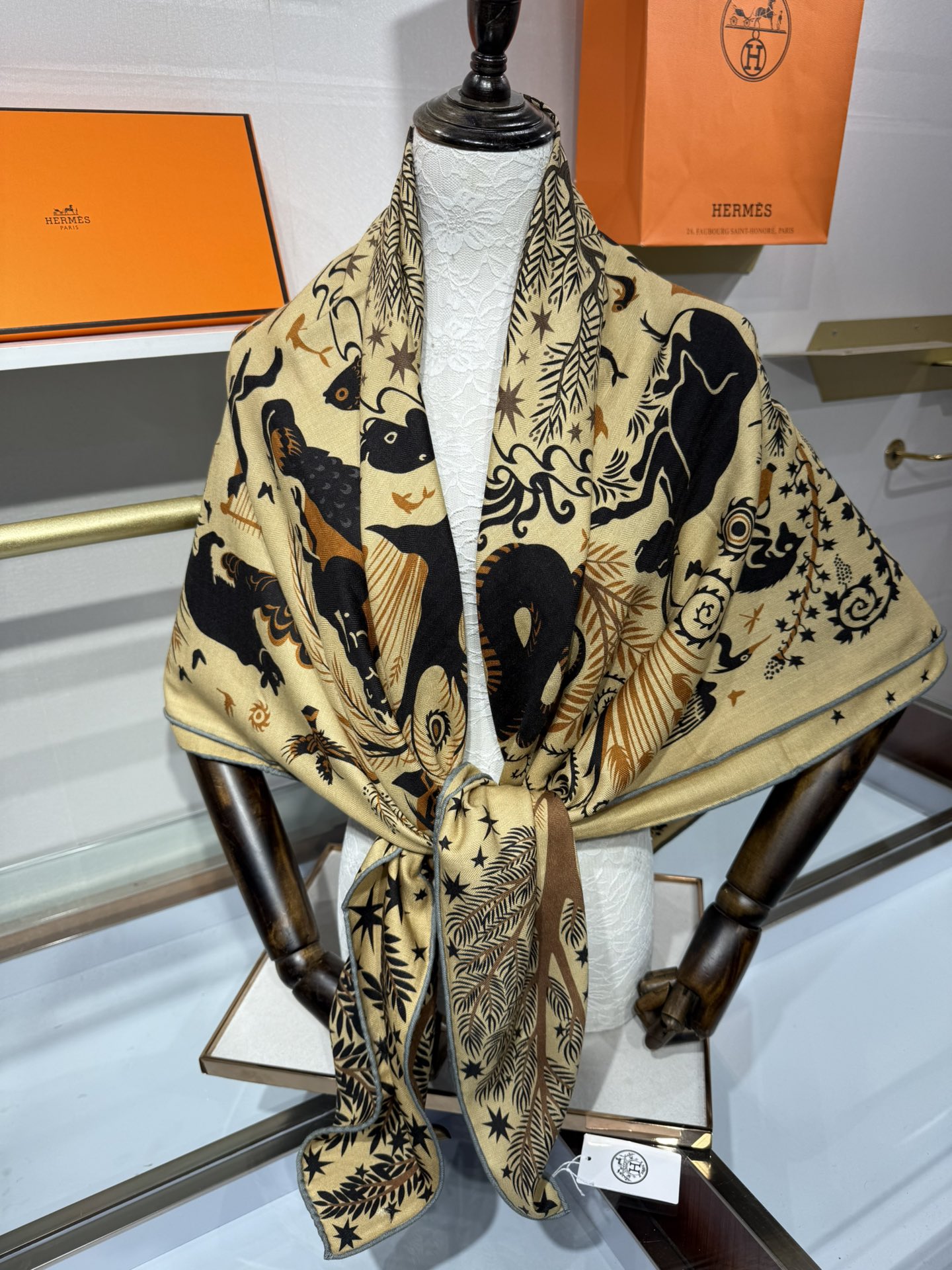 💟【双面同色 丝毛款】H家羊绒新款 买了都说好看‼️推荐💕【俄耳浦斯的魔力】羊绒方巾‼️H家ZG爆款🎁💟