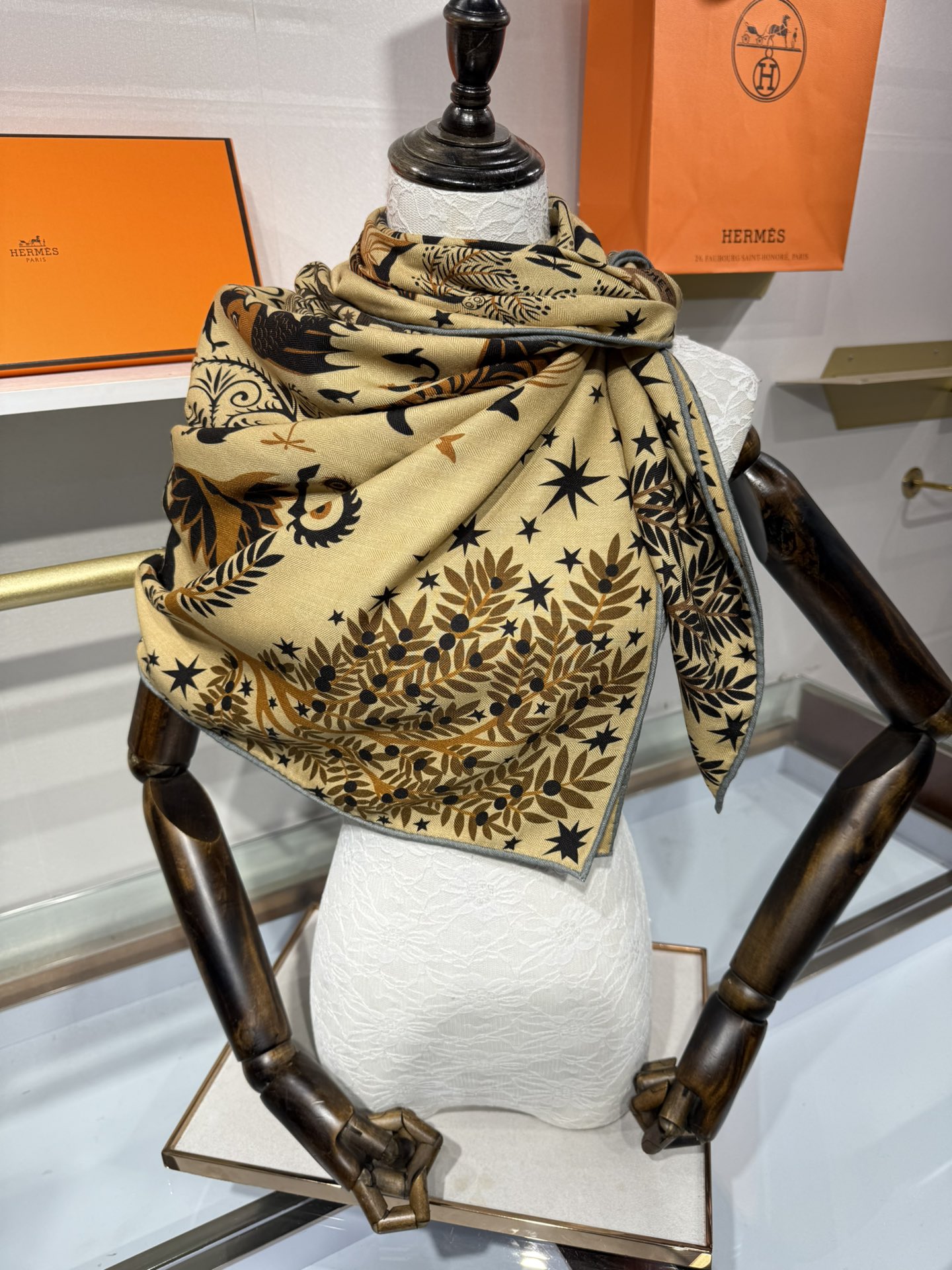 💟【双面同色 丝毛款】H家羊绒新款 买了都说好看‼️推荐💕【俄耳浦斯的魔力】羊绒方巾‼️H家ZG爆款🎁💟