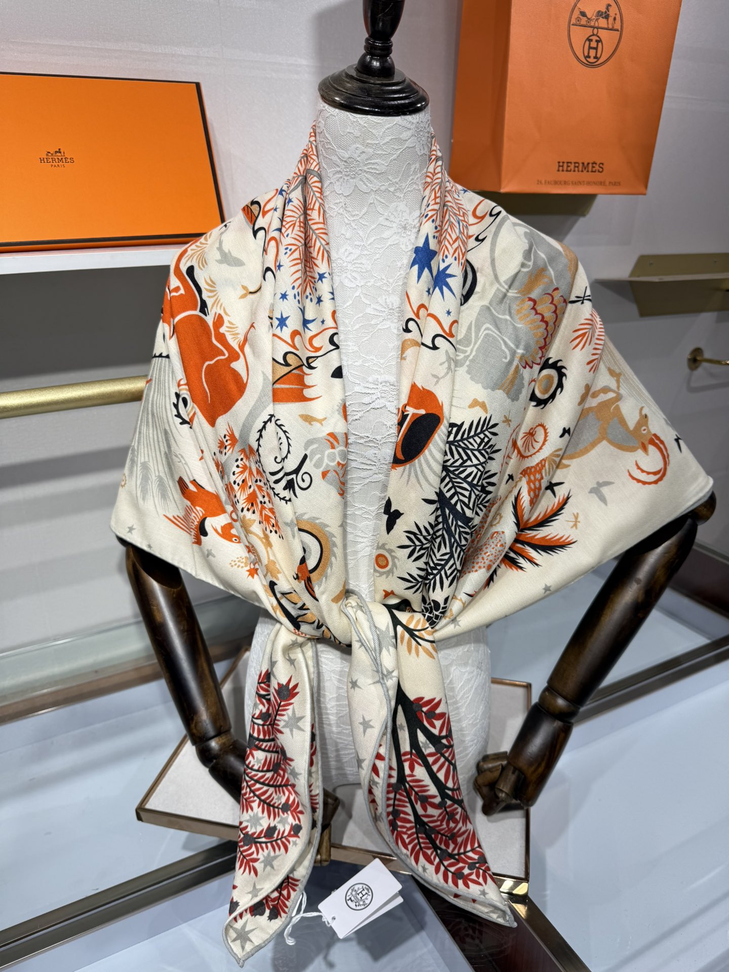 💟【双面同色 丝毛款】H家羊绒新款 买了都说好看‼️推荐💕【俄耳浦斯的魔力】羊绒方巾‼️H家ZG爆款🎁💟