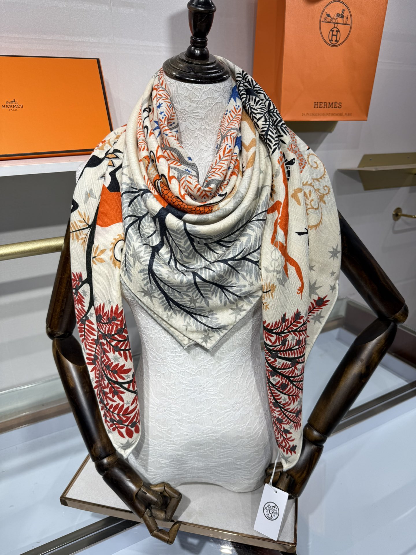 💟【双面同色 丝毛款】H家羊绒新款 买了都说好看‼️推荐💕【俄耳浦斯的魔力】羊绒方巾‼️H家ZG爆款🎁💟